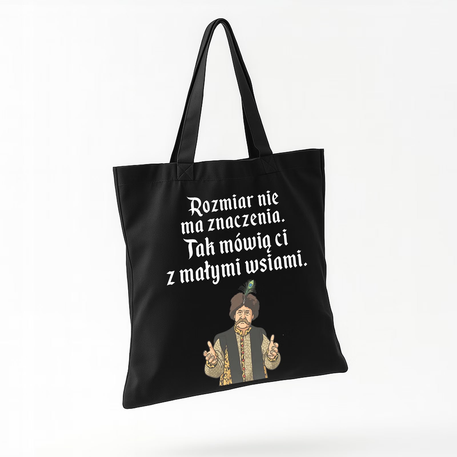 Torba bawełniana czarna na zakupy 1670 Rozmiar Nie Ma Znaczenia