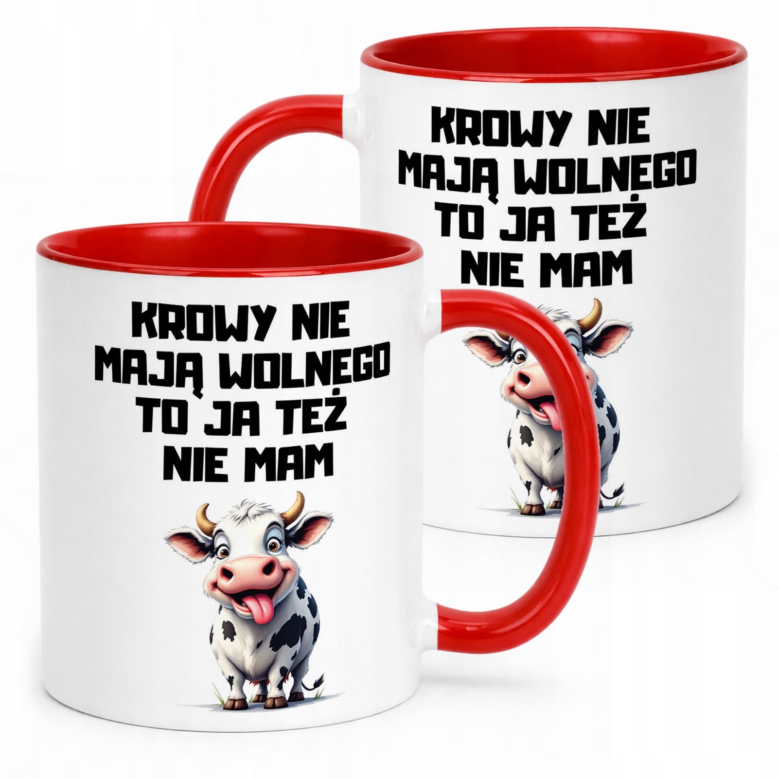 Kubek Czerwony Rolnik Dla Rolnika Krowa Zabawny Prezent Upominek