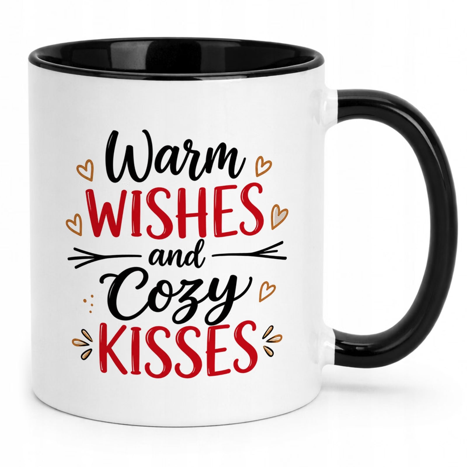Kubek Czarny z Nadrukiem Boże Narodzenie Święta Warm Wishes Prezent
