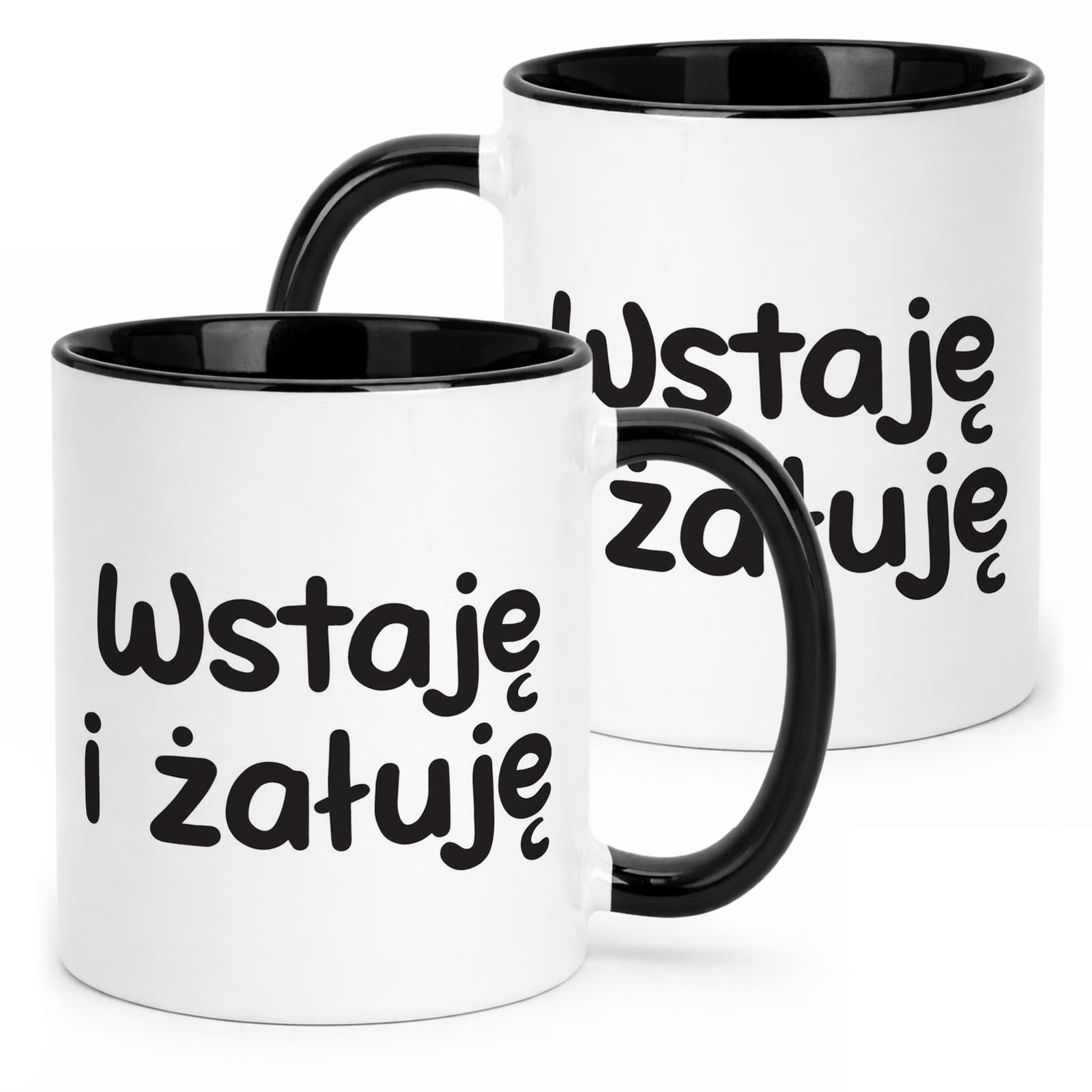 Kubek Czarny Wstaje i Żałuję Śmieszny Zabawny Prezent