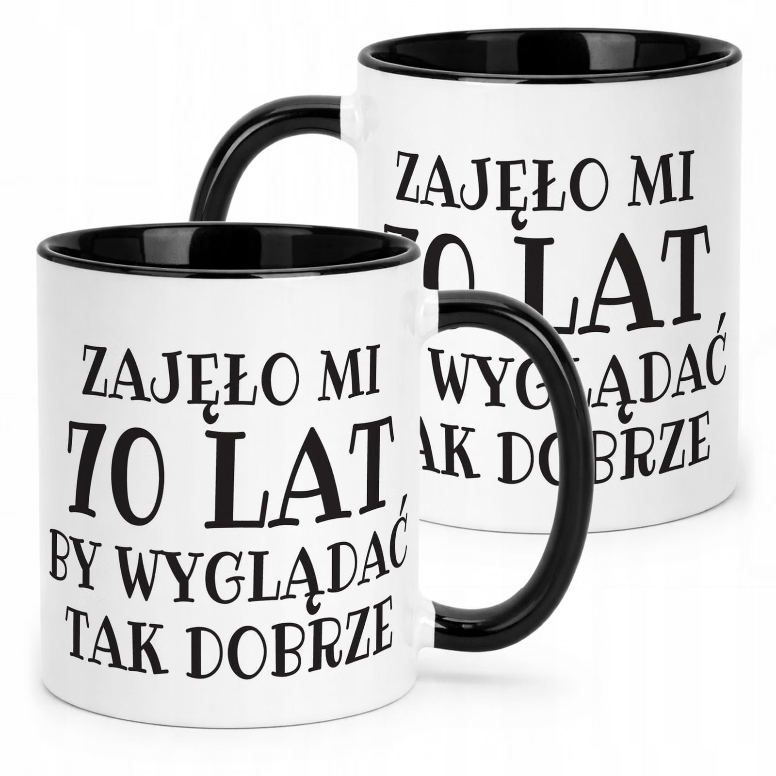 Kubek Czarny Zajęło Mi 70 Lat Na Urodziny Prezent Upominek