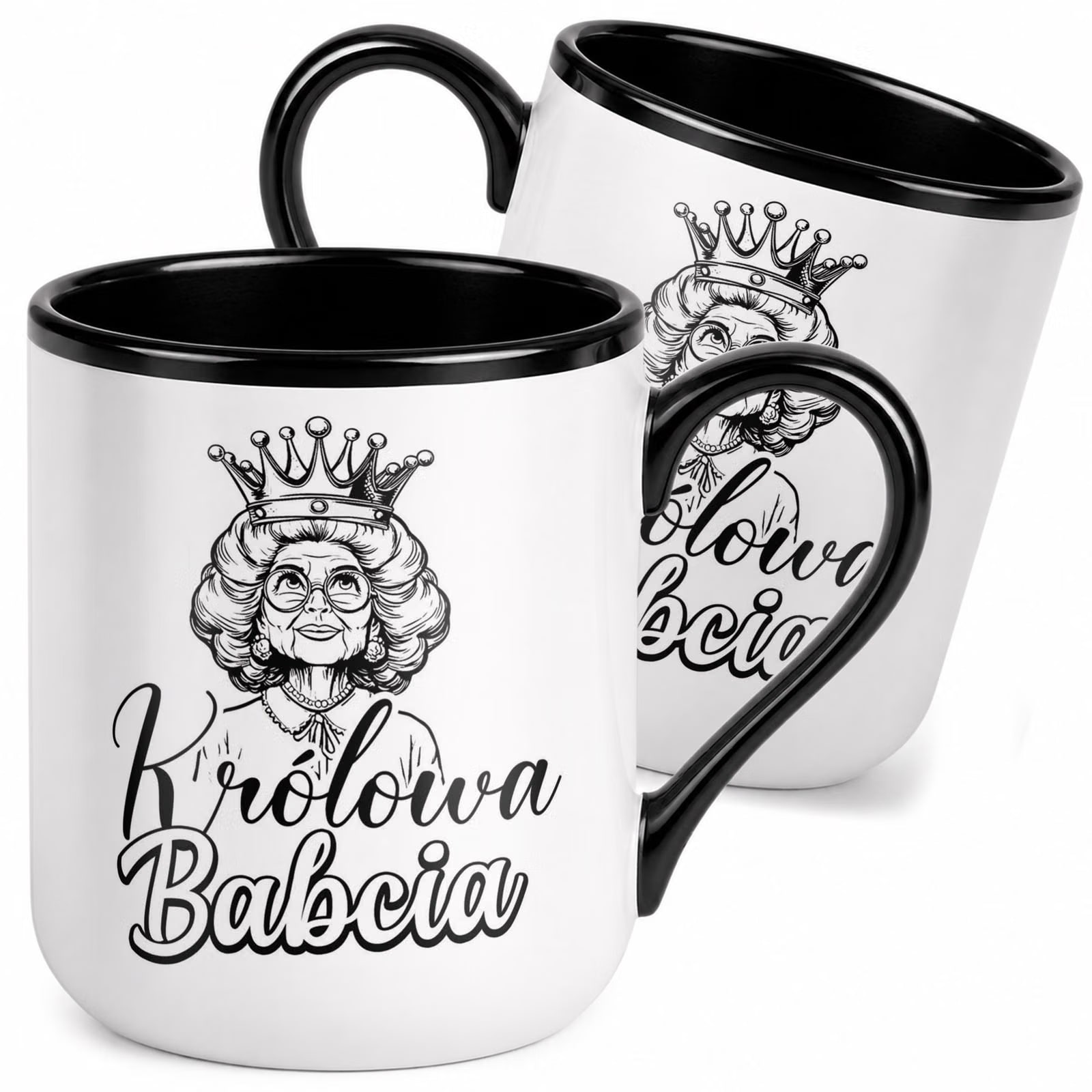 Kubek z nadrukiem Premium Czarny Dzień Babci Dla Babci Upominek Prezent