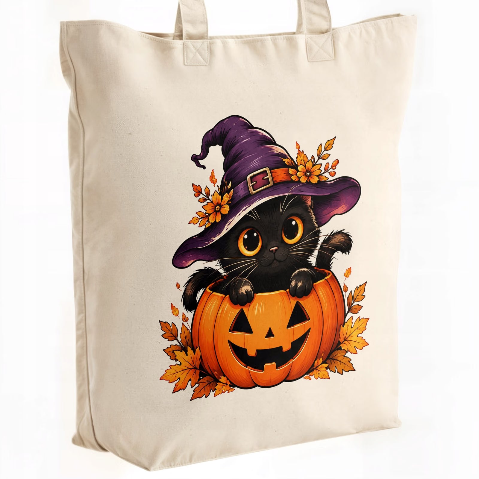 Torba shopper bawełniana premium halloween na zakupy z nadrukiem