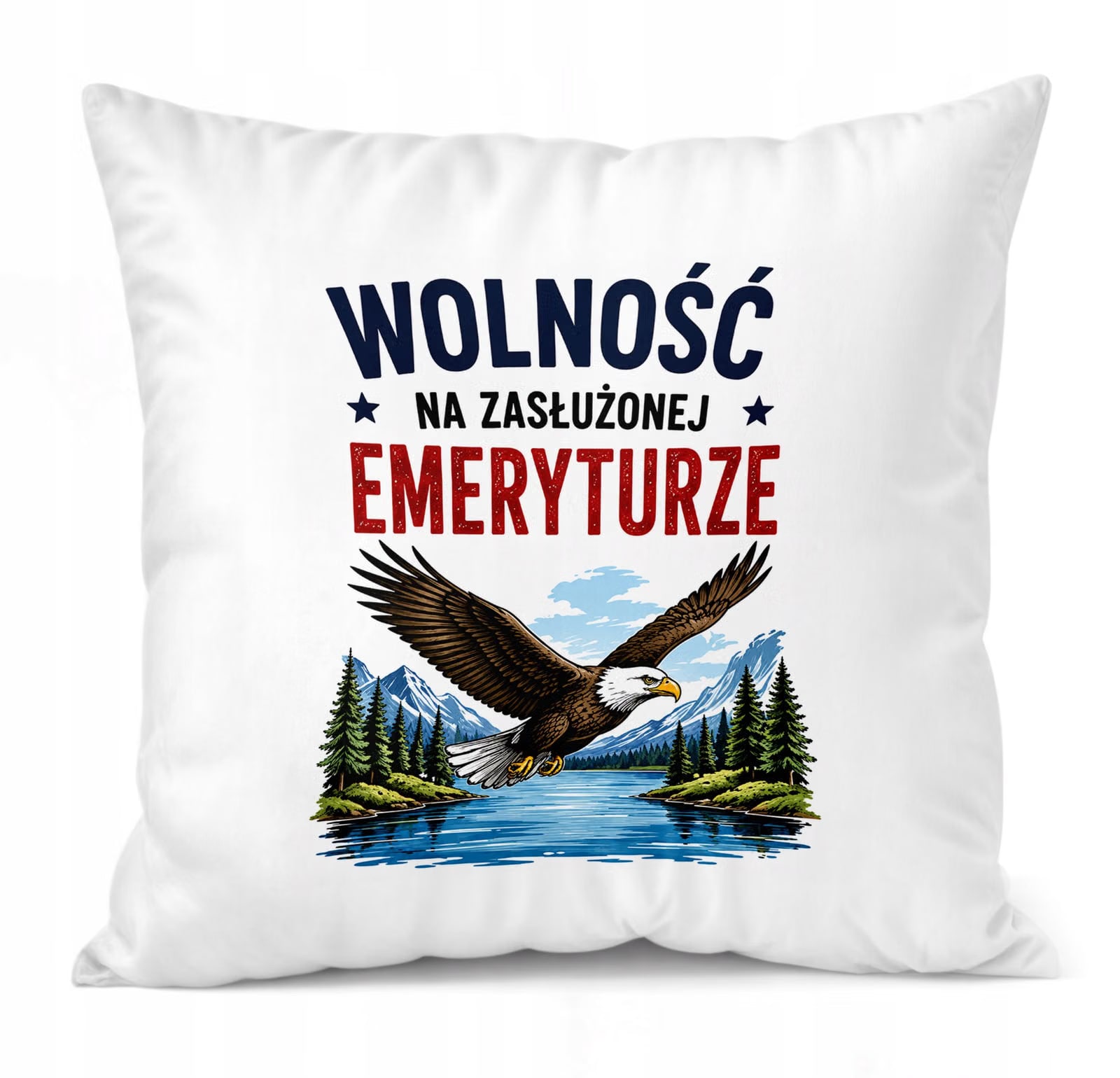 Poduszka Jasiek 38x38cm z Nadrukiem Emerytura Dla Emeryta Upominek Prezent