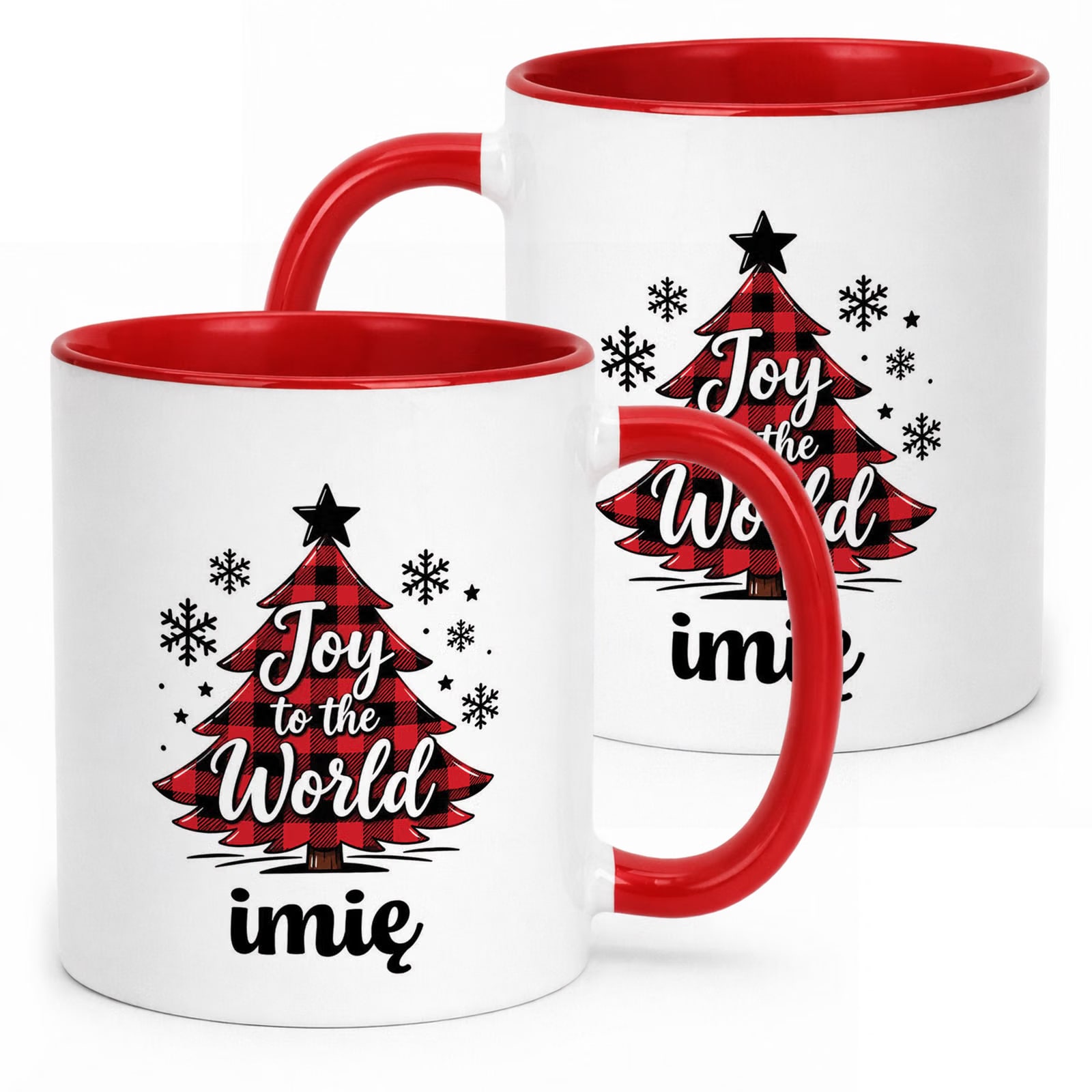 Kubek Czerwony Personalizowany z Nadrukiem Boże Narodzenie Święta Prezent