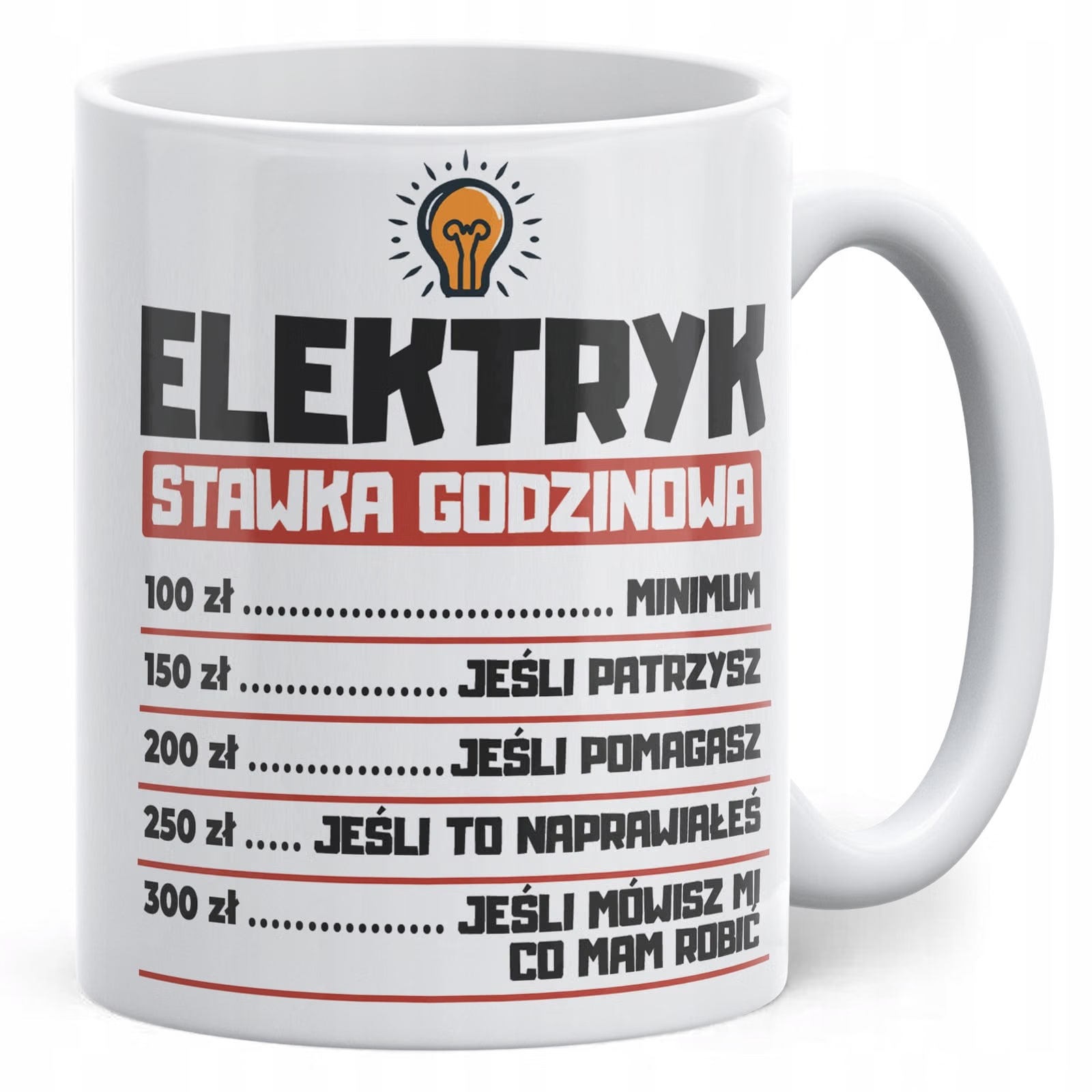 Kubek ceramiczny Elektryk Stawka Godzinowa Zabawny Prezent Upominek