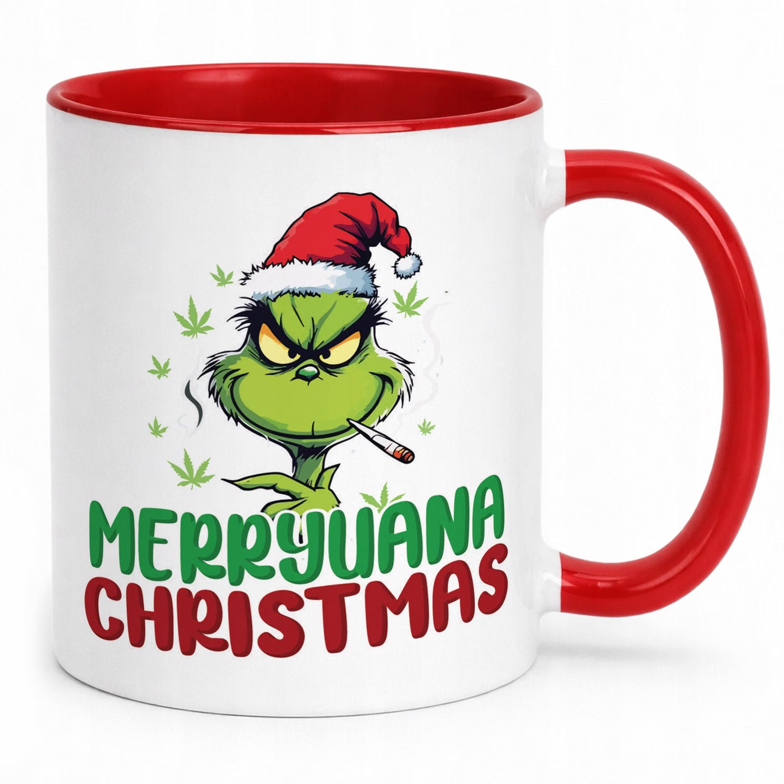 Kubek Czerwony Boże Narodzenie Mikołajki Marryuana Christmas Prezent