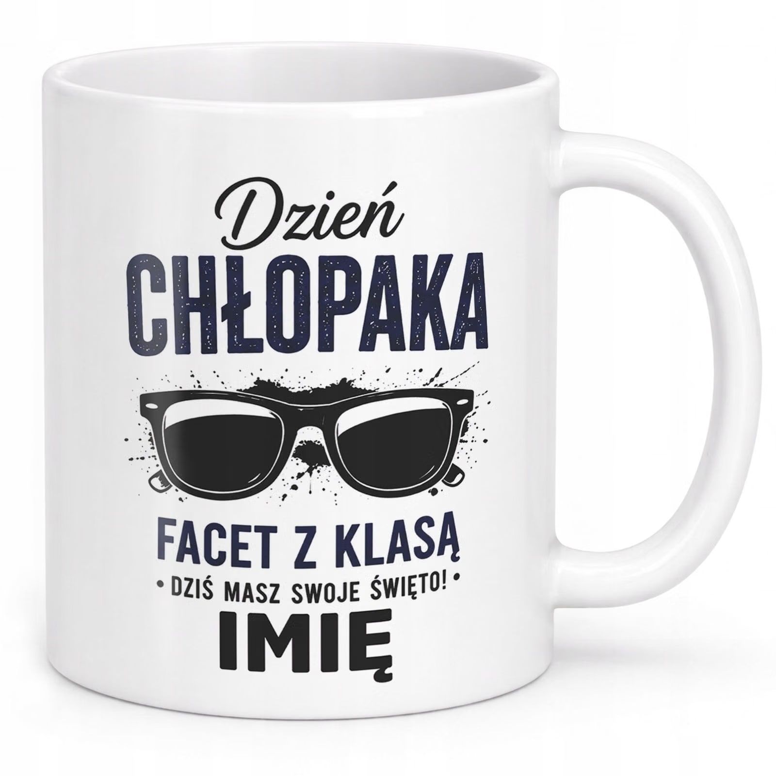 Biały Kubek personalizowany z nadrukiem Dzień Chłopaka Dla Mężczyzny