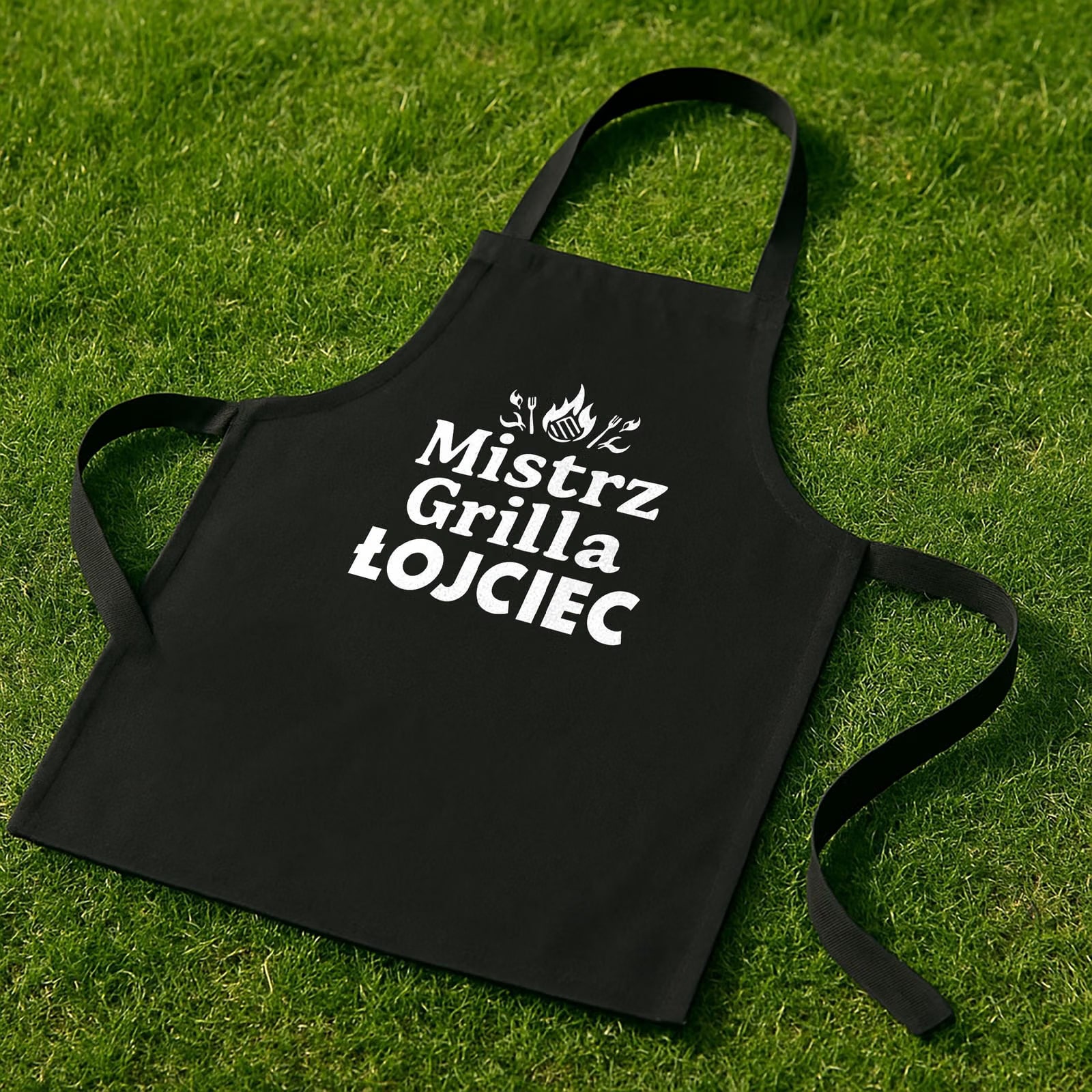 Bawełniany Czarny Fartuch Kuchenny Dzień Ojca Mistrz Grilla Łojciec Prezent