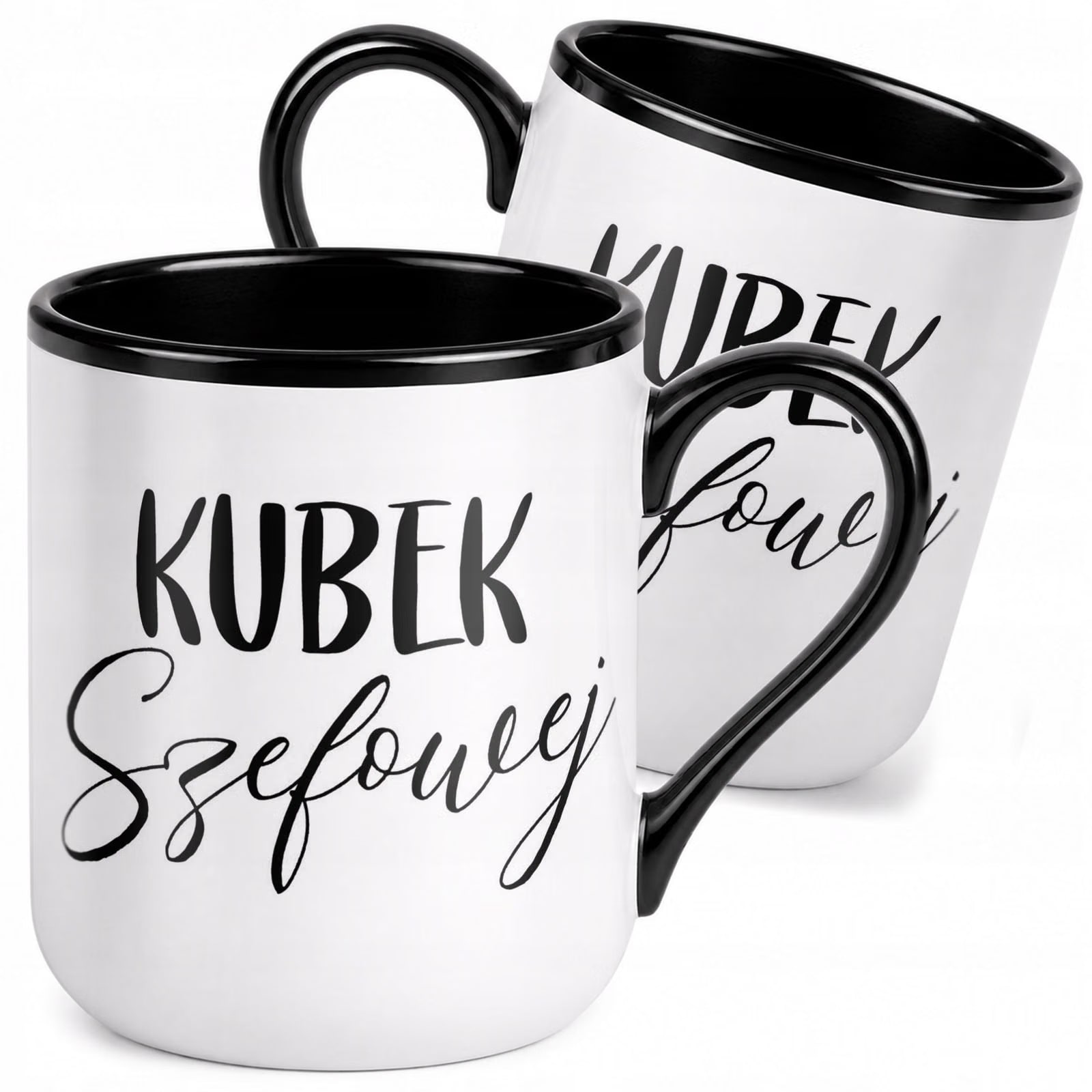 Kubek z nadrukiem Premium Czarny Dla Szefowej Kubek Szefowej Prezent