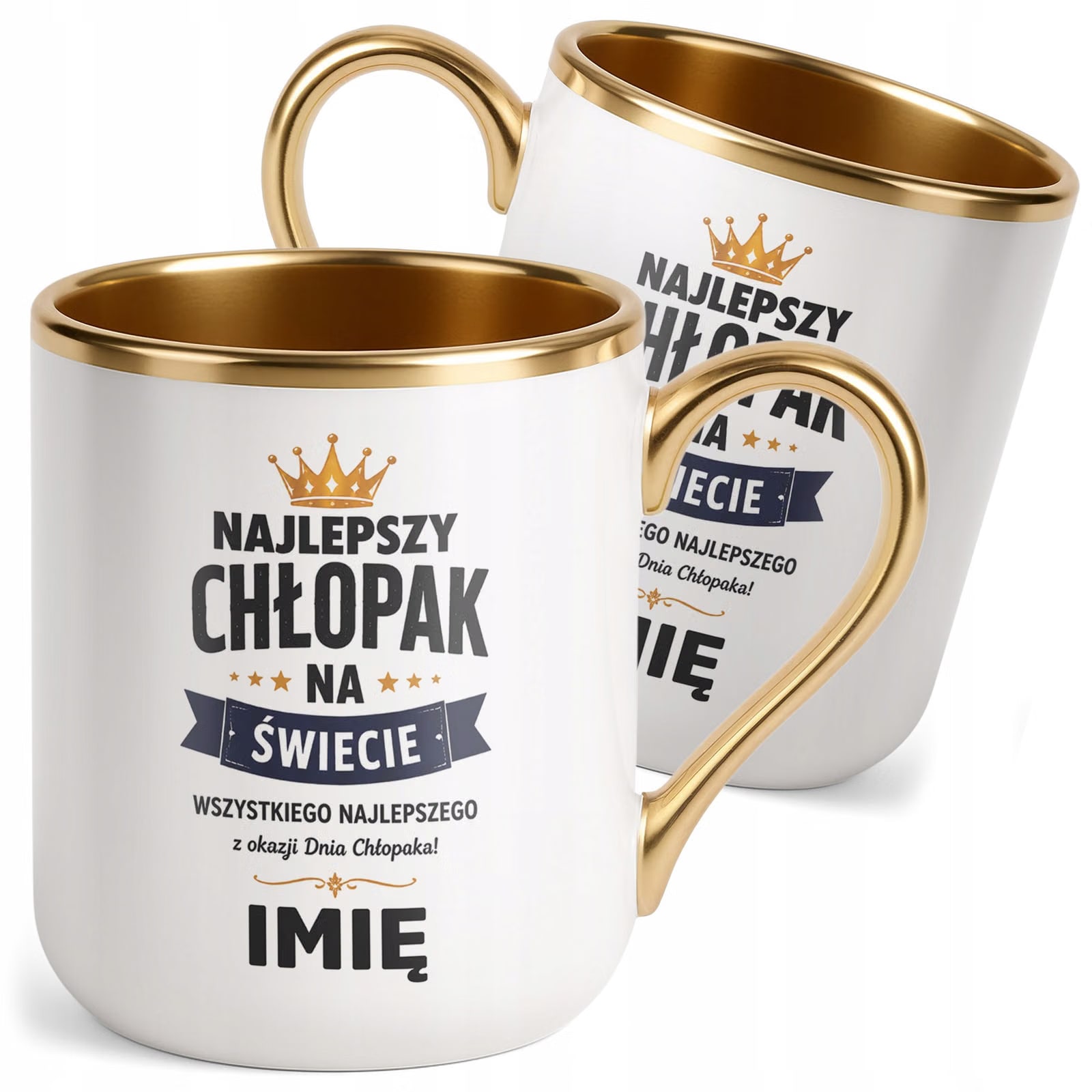 Kubek personalizowany z nadrukiem Premium Złoty Dzień Chłopaka