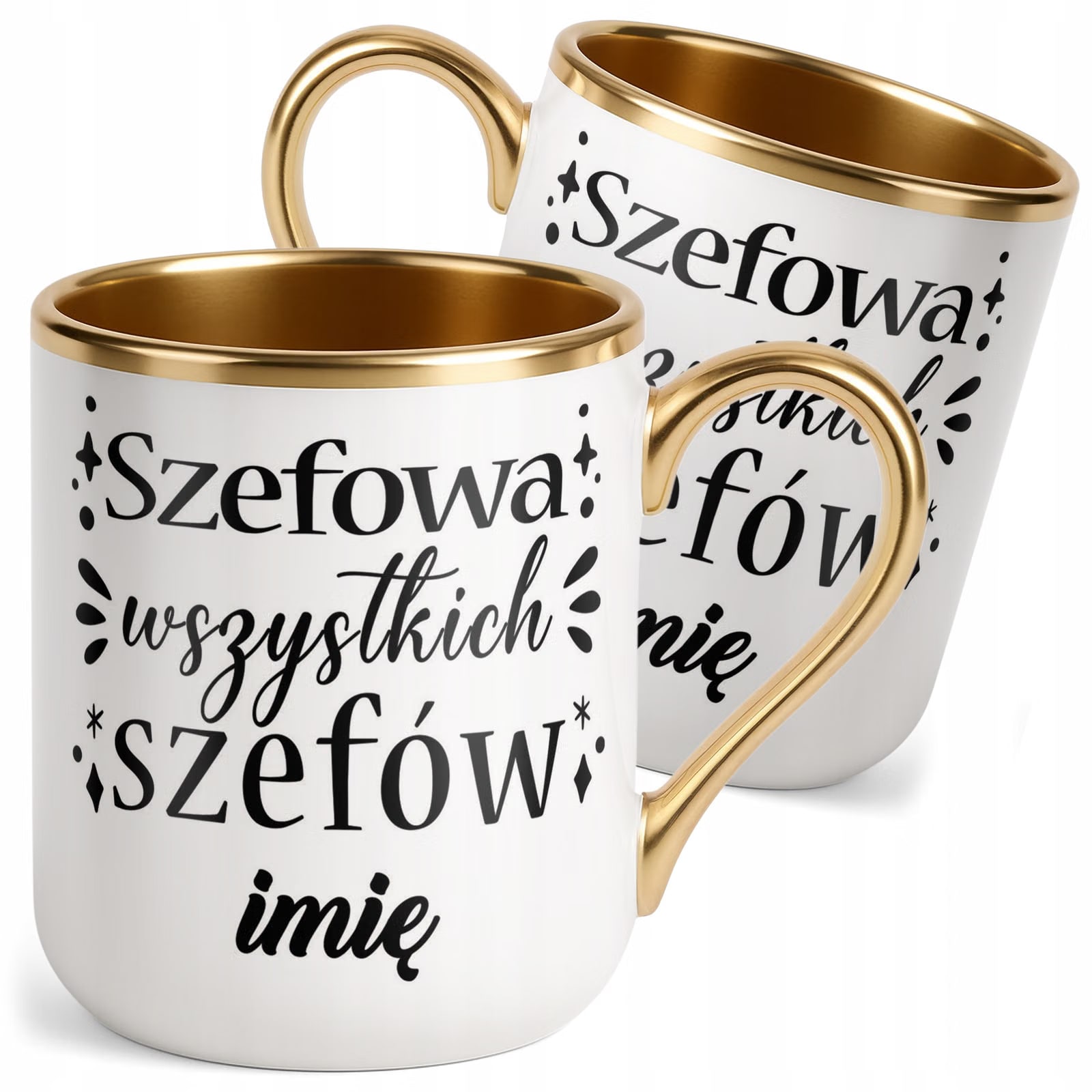 Kubek Premium Złoty Personalizowany Szefowa Wszystkich Szefów Prezent