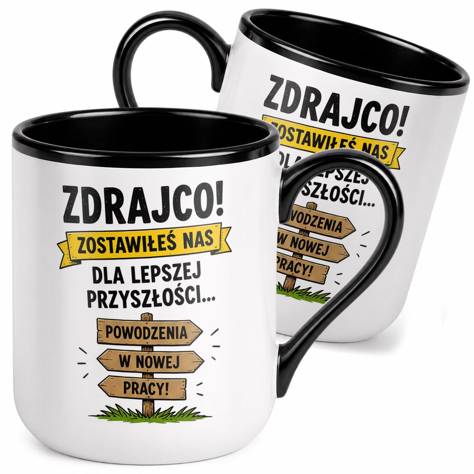 Kubek z nadrukiem Premium Czarny Pożegnanie Odejście z Pracy Prezent