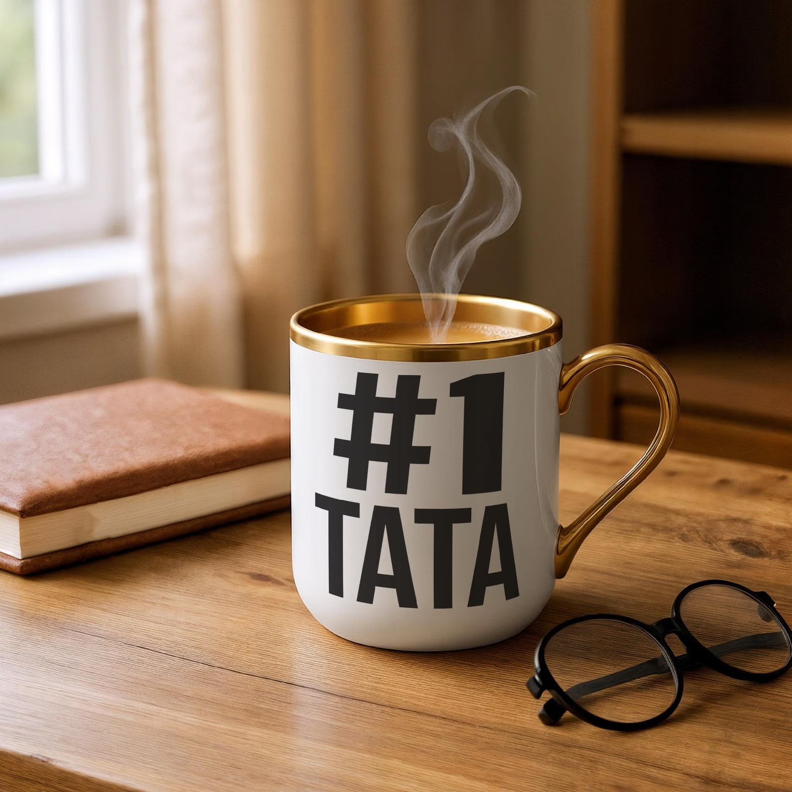 Kubek Premium Złoty Dzień Ojca 1# TATA Prezent Upominek Dla Taty