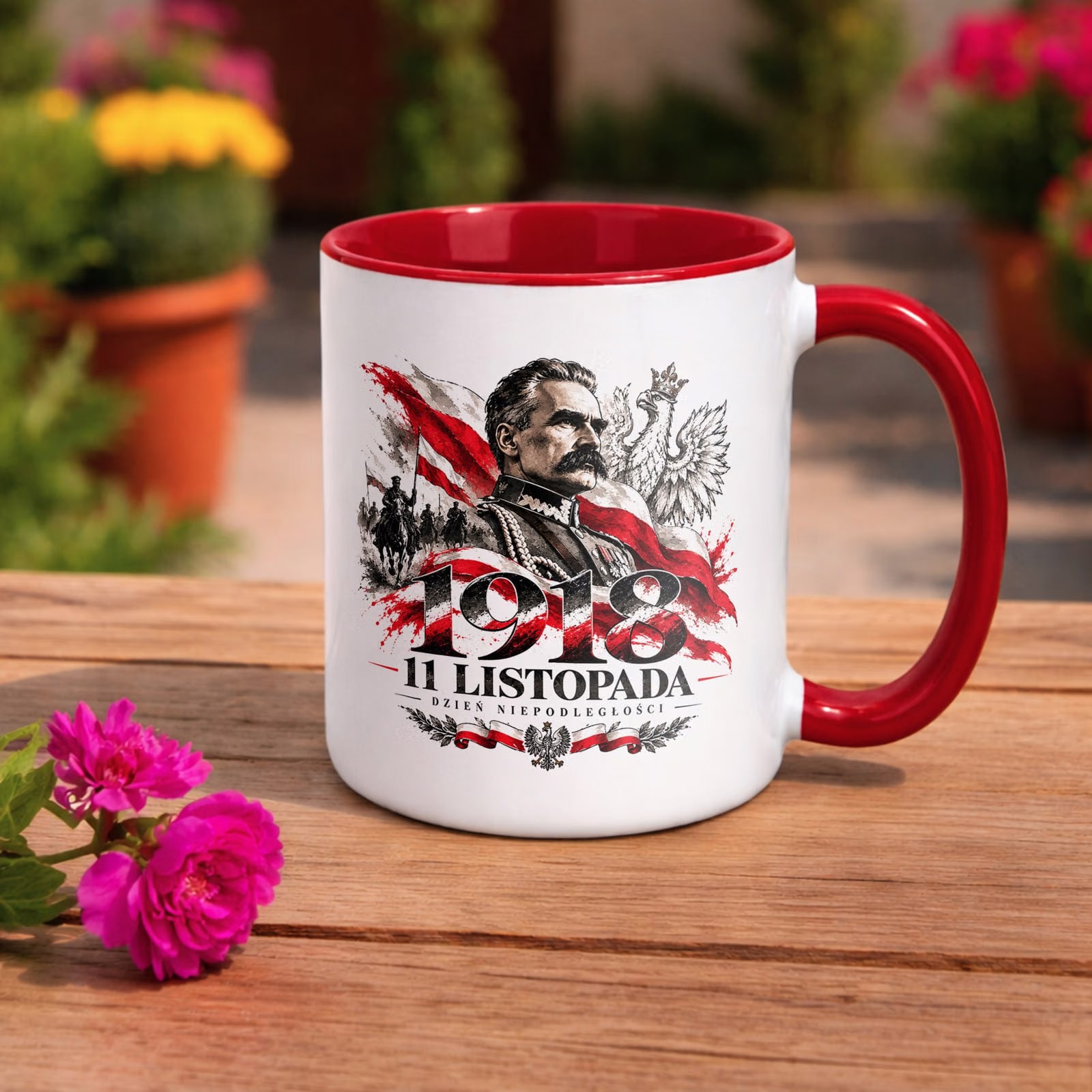 Kubek Czerwony z Nadrukiem Patriotyczny Święto Niepodległości Polska
