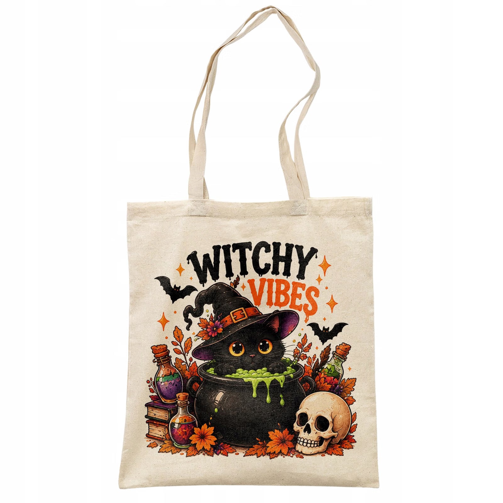Torba shopper bawełniana halloween na zakupy z nadrukiem prezent