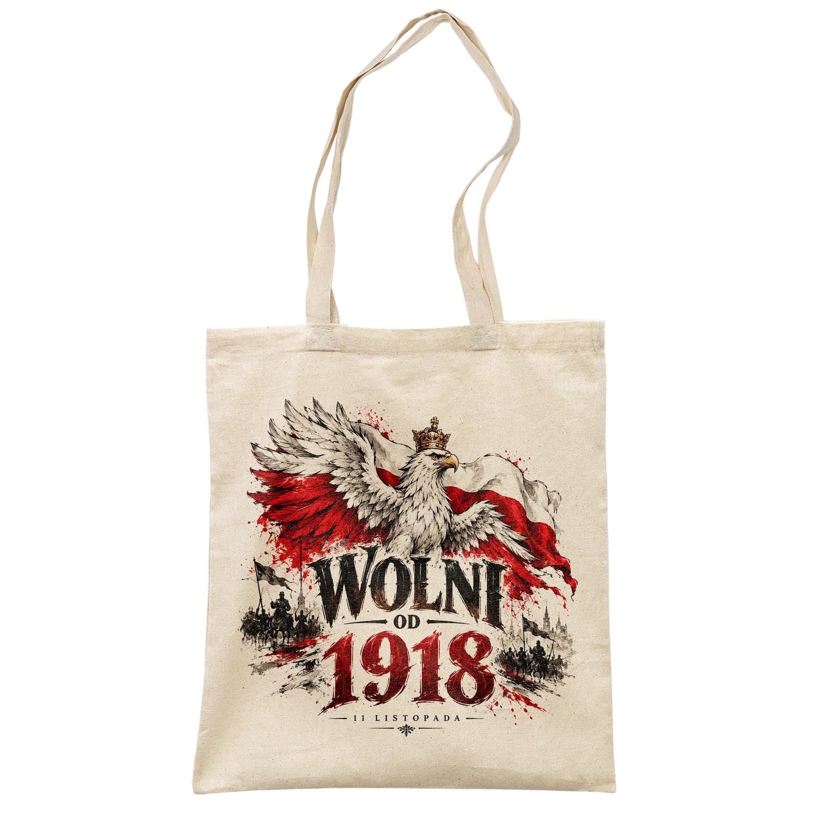 Torba shopper ecru patriotyczna święto niepodległości z nadrukiem