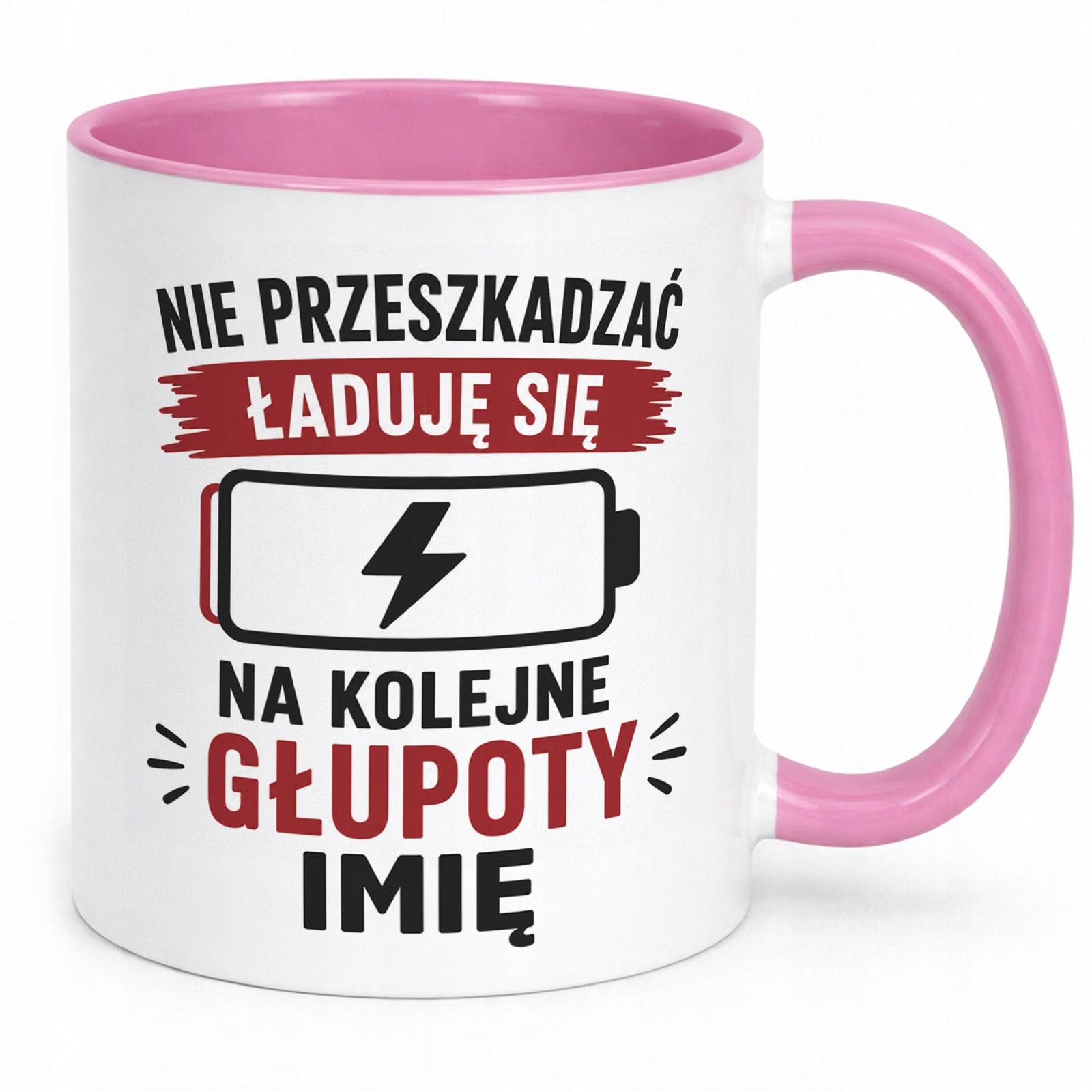 Różowy Kubek personalizowany z nadrukiem Dzień Chłopaka Mężczyzny Prezent