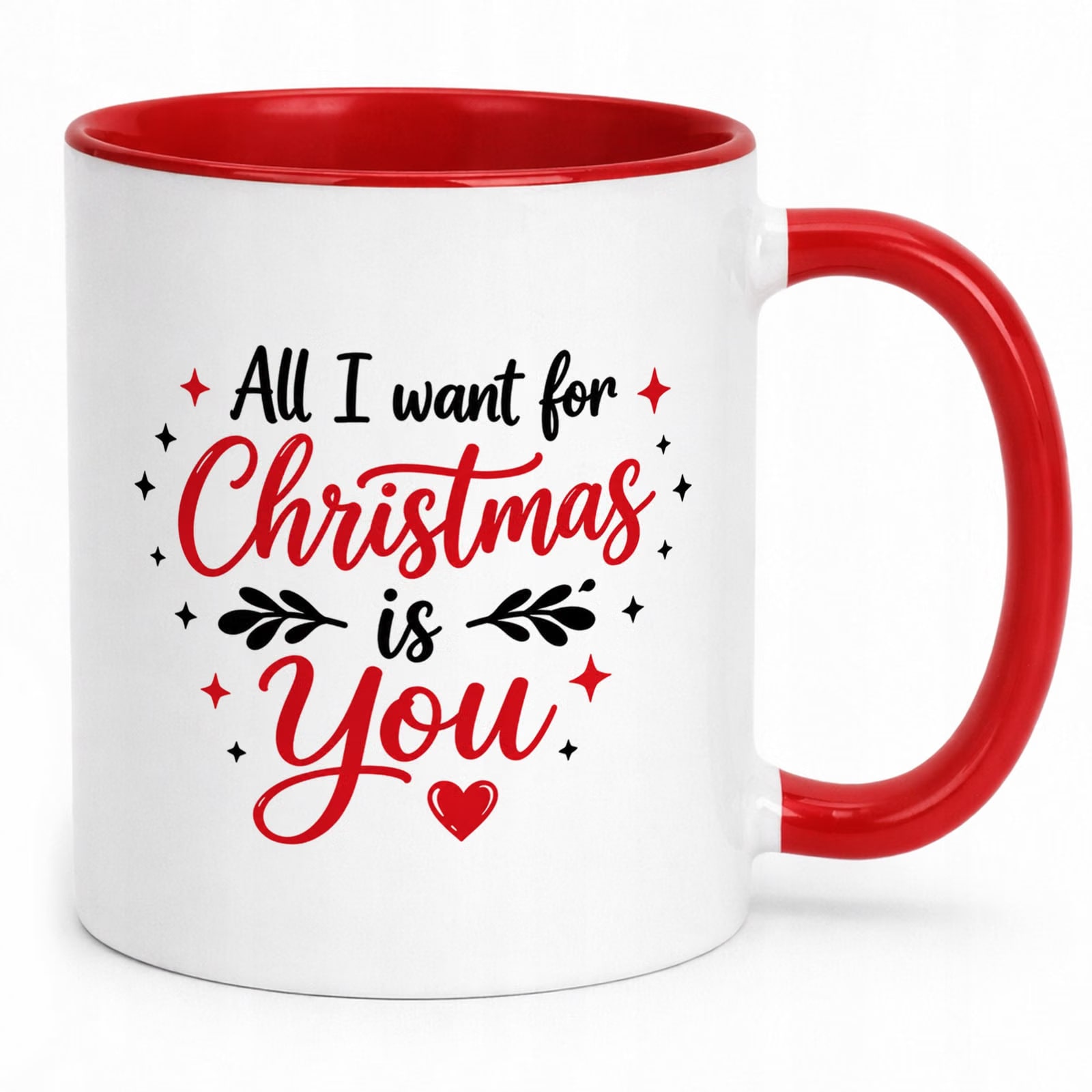 Kubek Czerwony z Nadrukiem Boże Narodzenie All I Want For Christmas Prezent