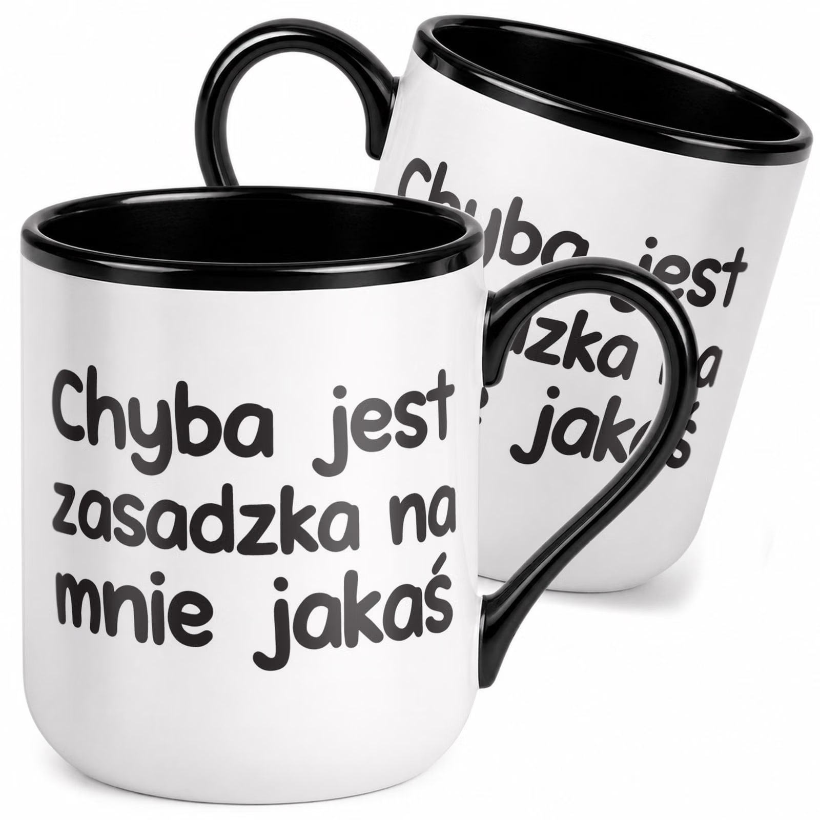 Kubek z nadrukiem Premium Czarny Chyba Jest Zasadzka Na Mnie Jakaś Prezent