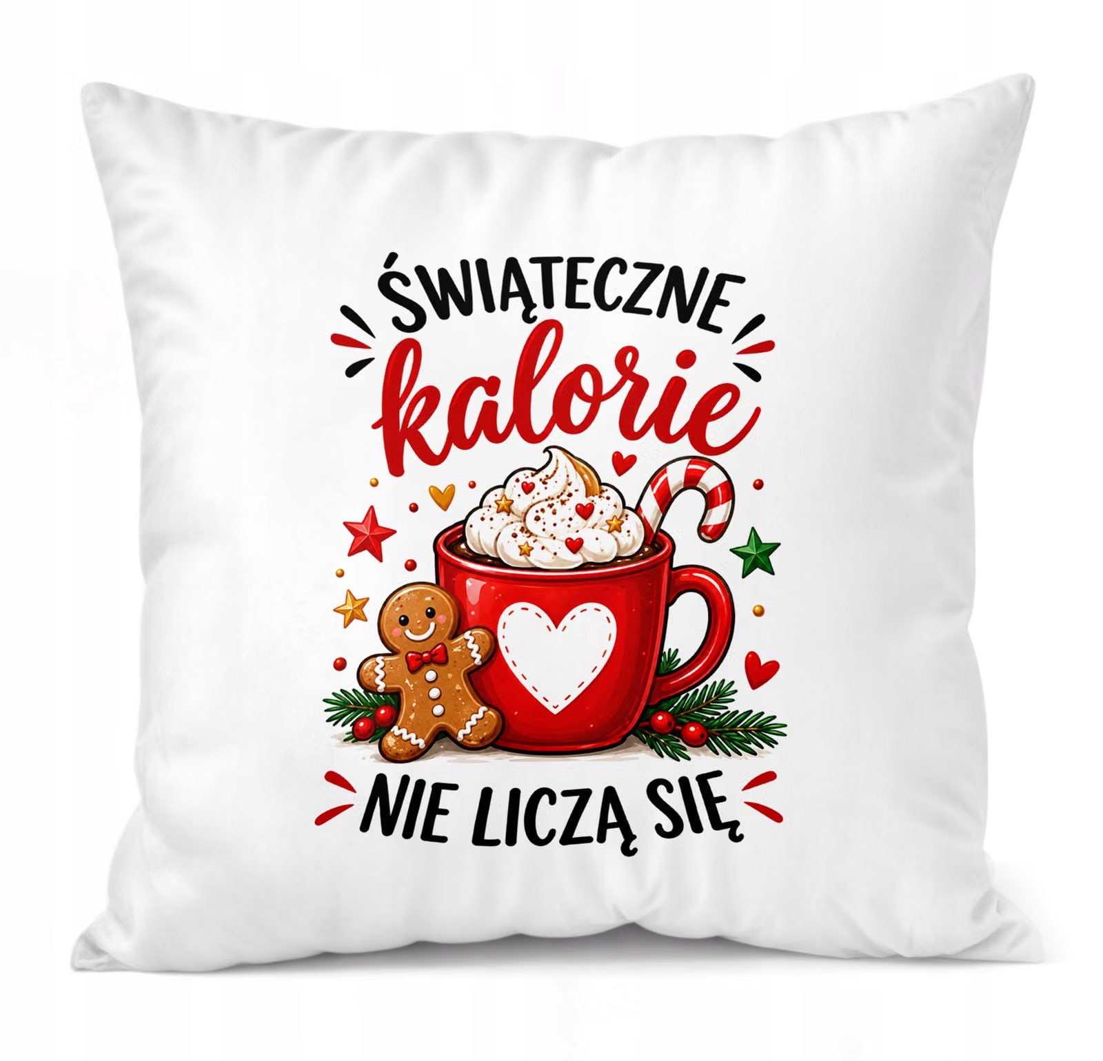 Poduszka Jasiek 38x38 cm z nadrukiem Boże Narodzenie Mikołajki Prezent