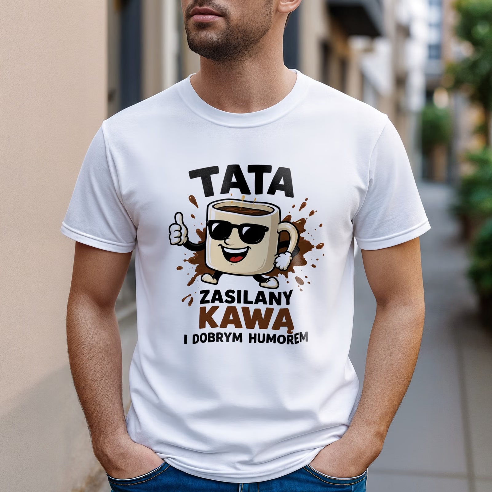 Koszulka biała męska Dzień Ojca prezent dla taty upominek dla taty r. S