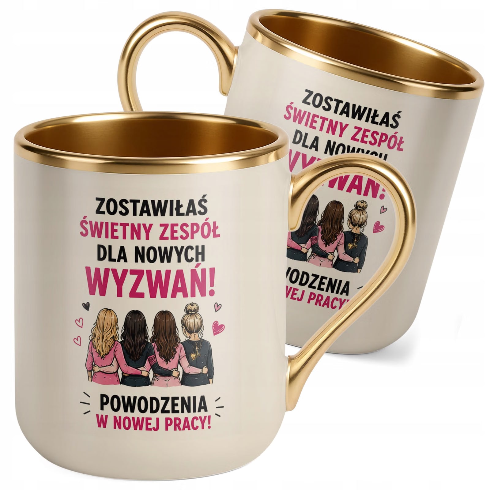 Kubek z nadrukiem Premium Złoty Ecru Pożegnanie Odejście z Pracy