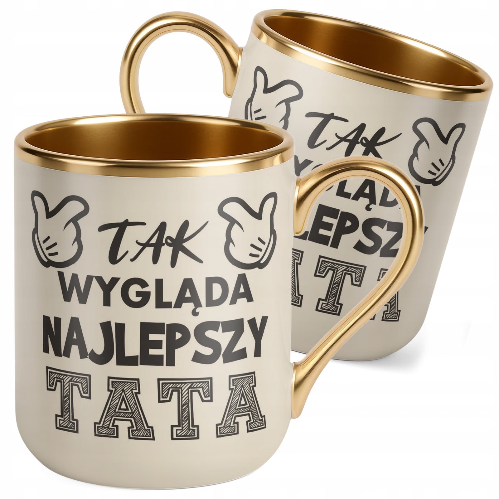 Kubek Premium Złoty Ecru Dzień Ojca Tak Wygląda Najlepszy Tata Prezent