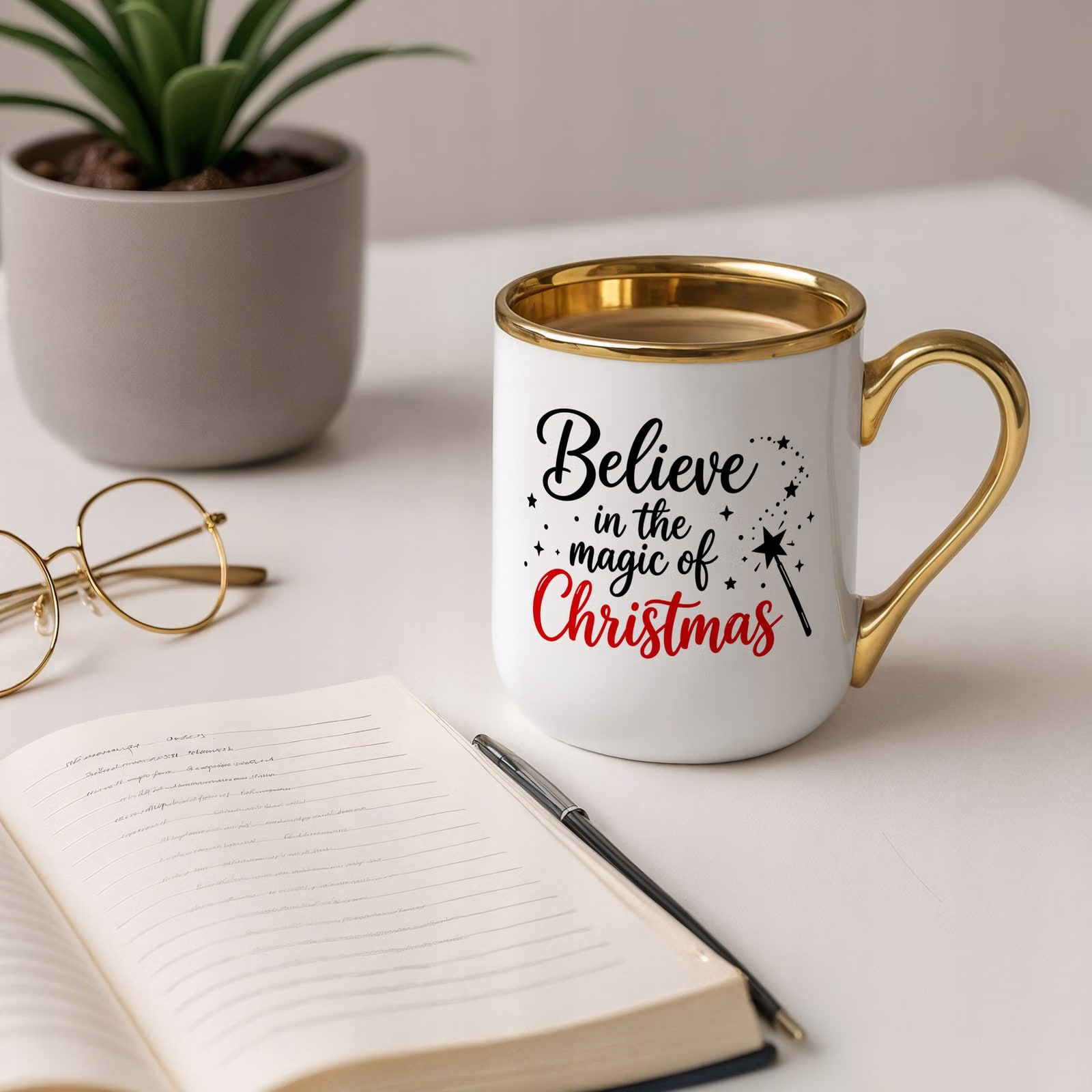 Kubek Premium Złoty Boże Narodzenie Święta Magic Of Christmas Prezent