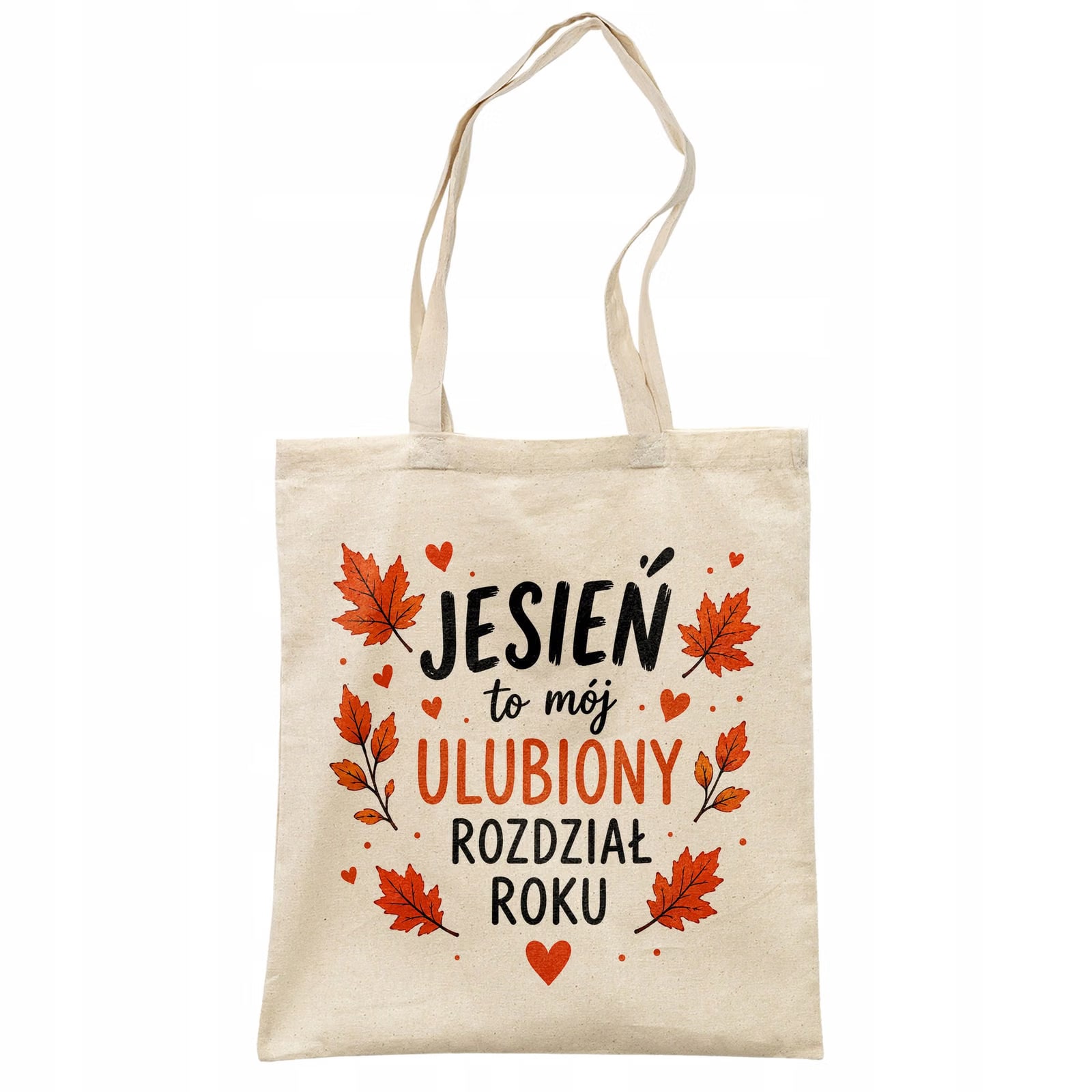 Torba shopper bawełniana jesień jesienna na zakupy z nadrukiem