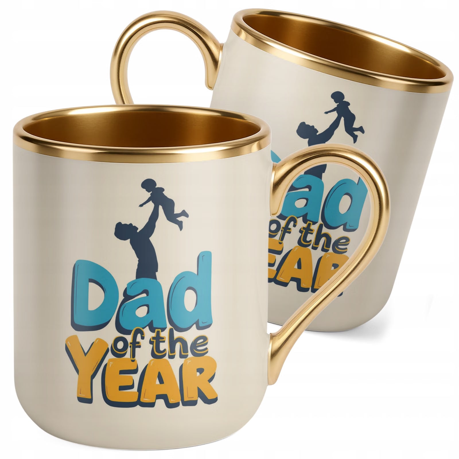 Kubek Premium Złoty Ecru Dzień Ojca Dla Taty Dad Of The Year Prezent
