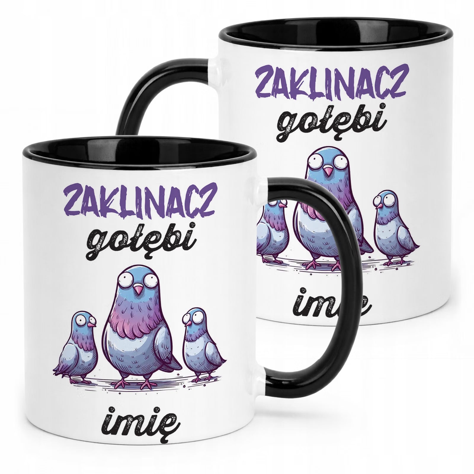 Kubek Czarny Personalizowany Dla Gołębiarza Prezent Dla Hodowcy Gołębi