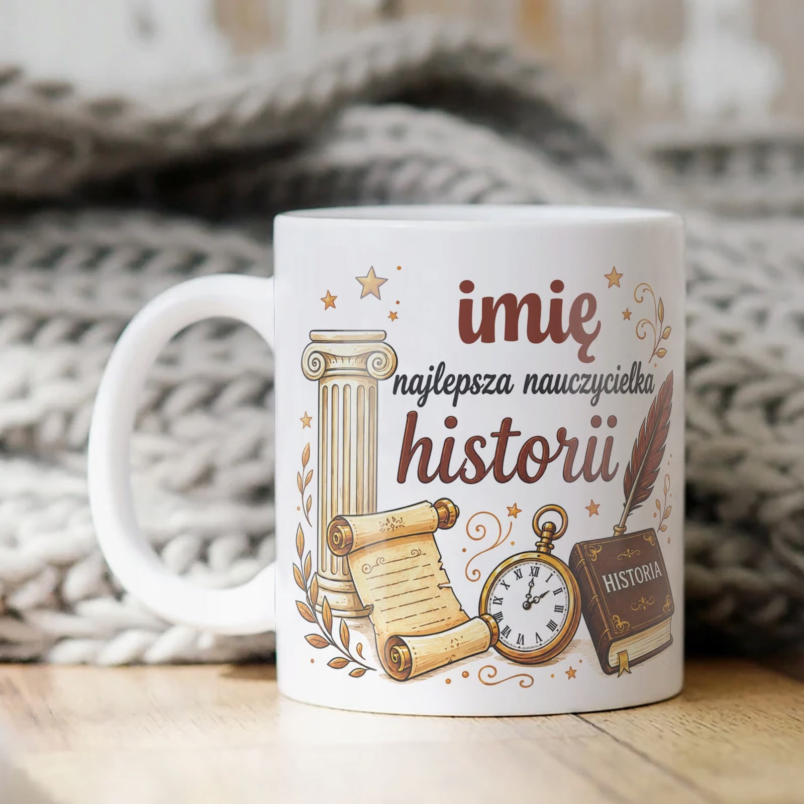 Kubek z Imieniem Dzień Nauczyciela Zakończenie Roku Historia Prezent
