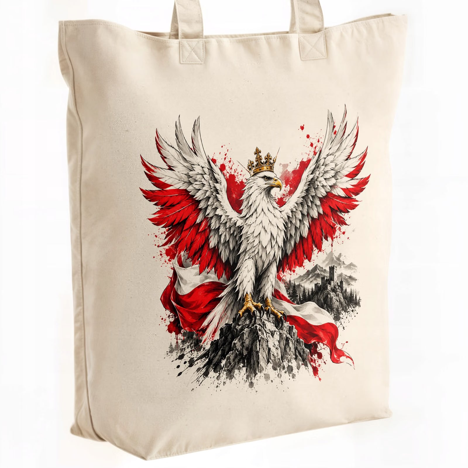 Torba shopper ecru premium patriotyczna święto niepodległości z nadrukiem