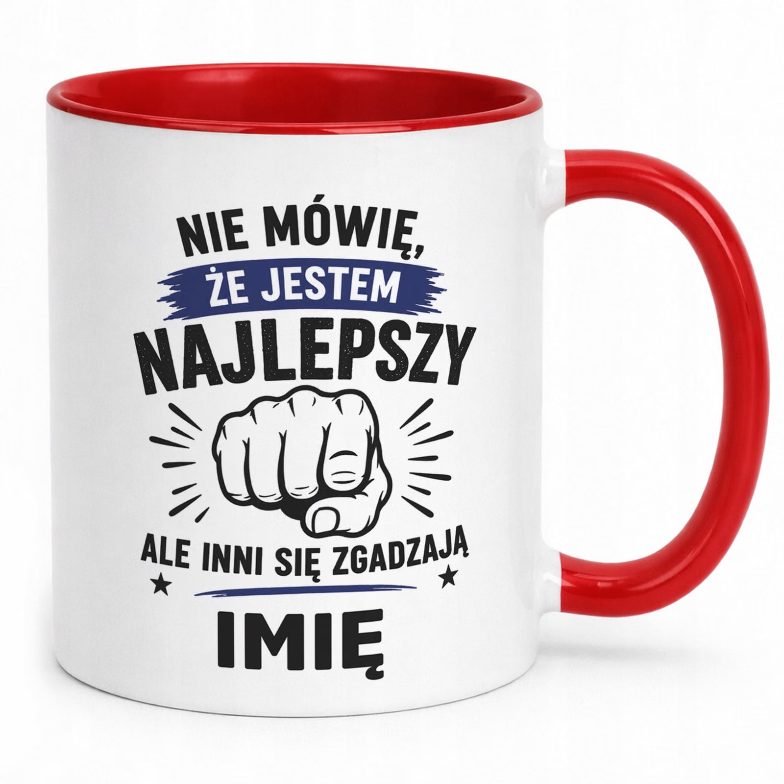 Czerwony Kubek personalizowany z nadrukiem Dzień Chłopaka Mężczyzny Prezent