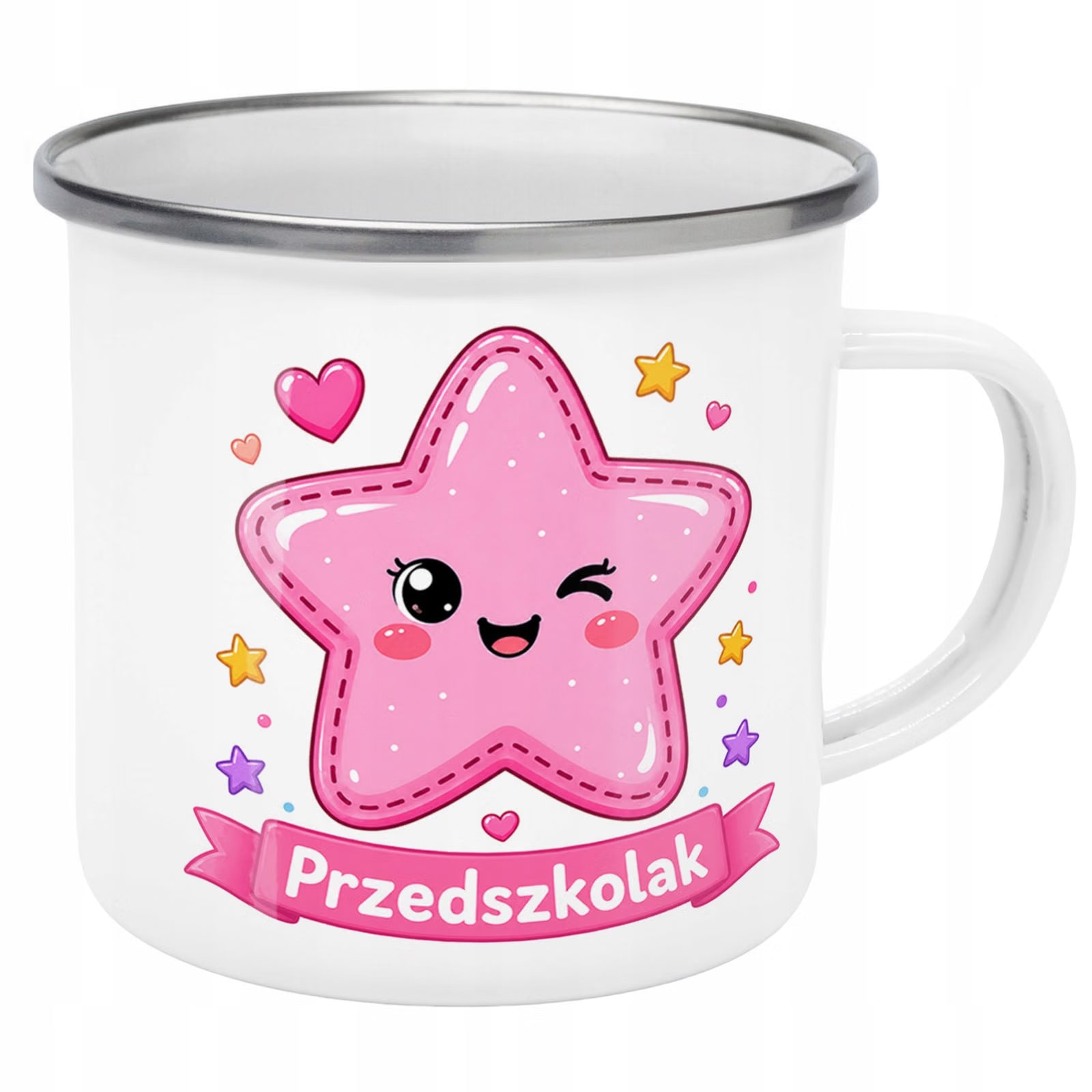 Zestaw Plecak Worek Kubek Emaliowany Z Nadrukiem Przedszkolak Szkoła