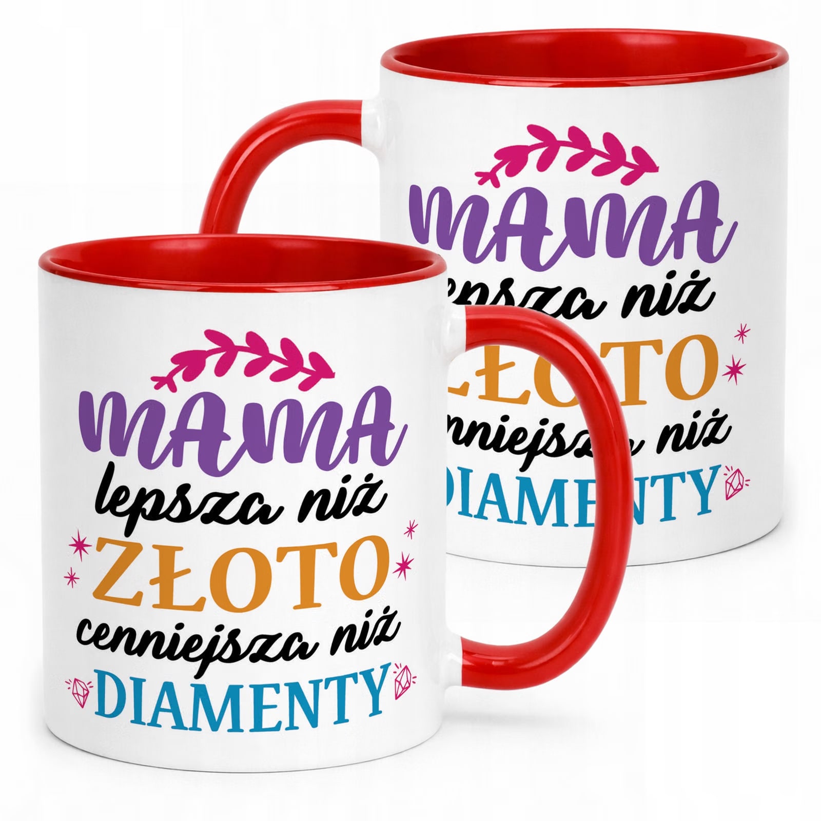 Kubek Czerwony Dzień Matki Dla Mamy Prezent Lepsza Niż Złoto