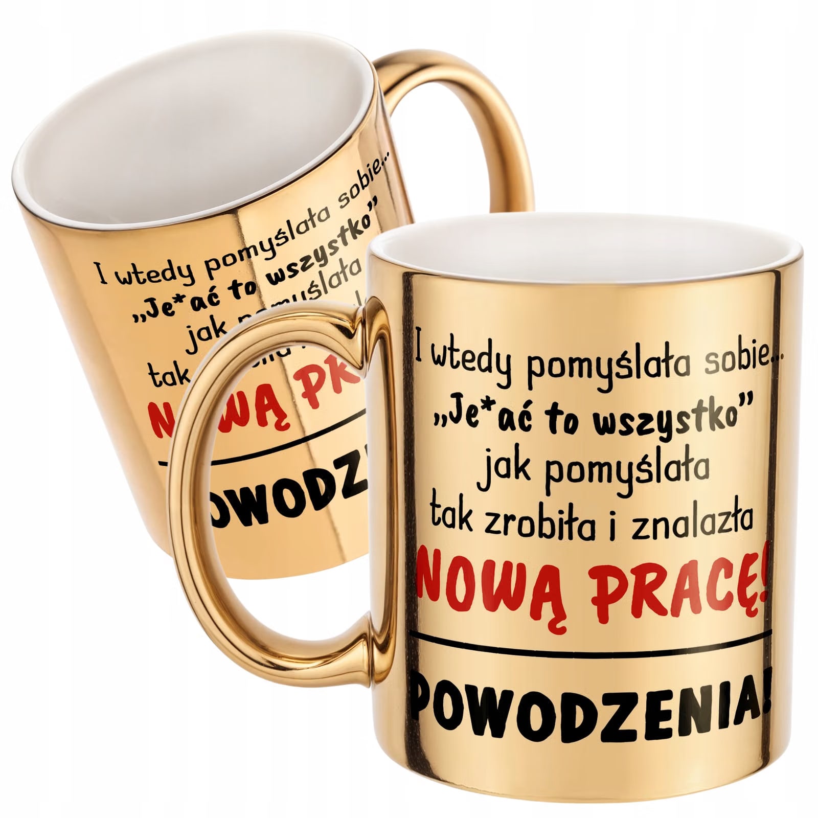 Złoty kubek ceramiczny Na Pożegnanie Odejście z Pracy Dla Koleżanki Prezent
