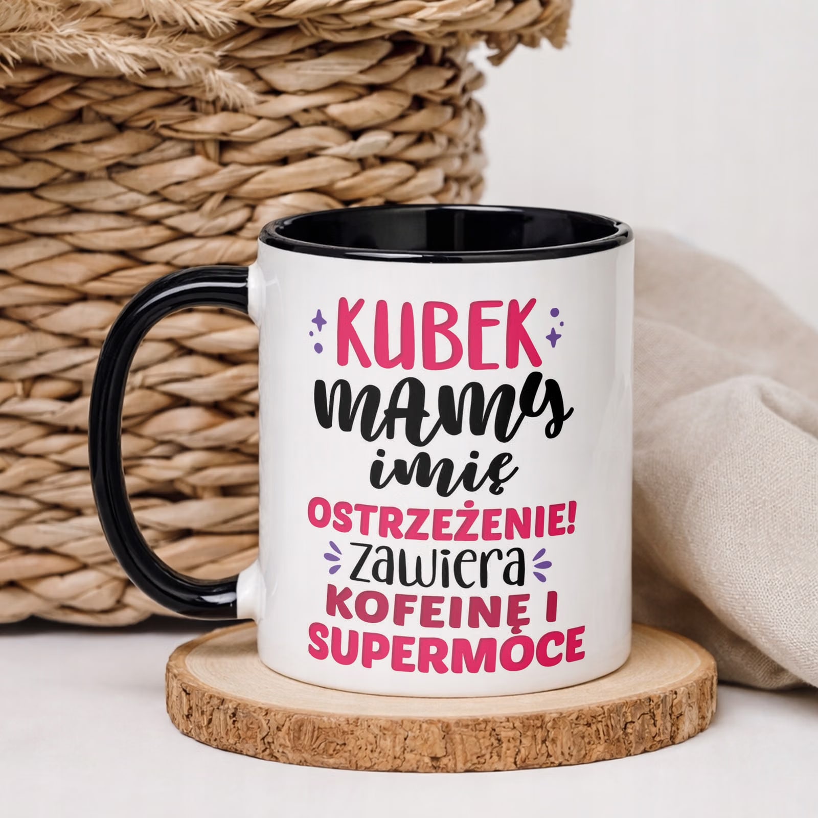 Kubek Czarny Personalizowany Dzień Matki Dla Mamy Prezent Upominek