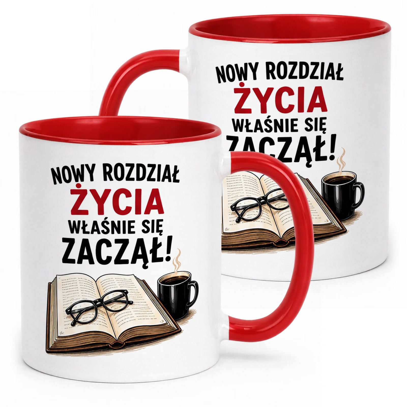Kubek Czerwony z nadrukiem Emerytura Dla Emeryta Upominek Prezent