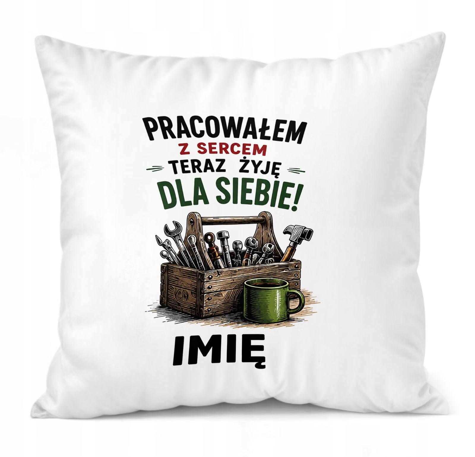 Poduszka Jasiek Personalizowana 38x38cm z Nadrukiem Emerytura Prezent