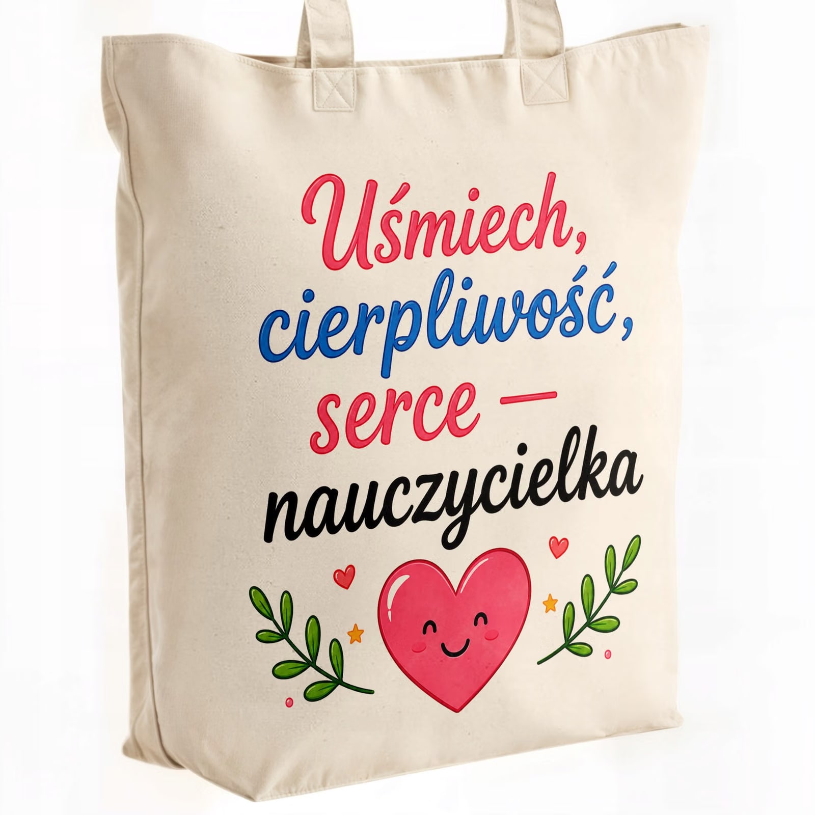 Torba shopper bawełniana premium Dzień Nauczyciela zakupy z nadrukiem