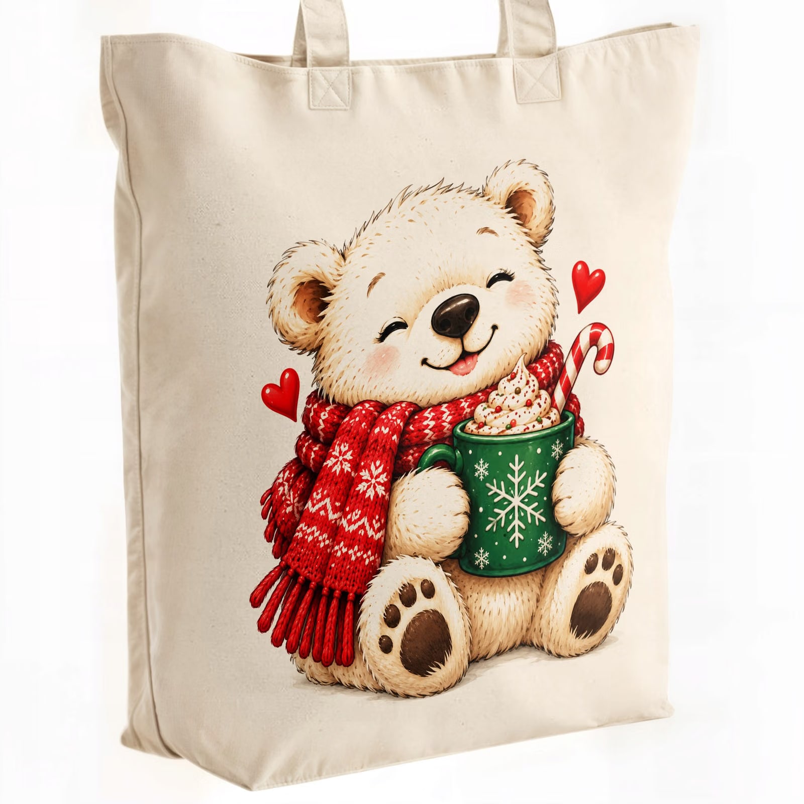 Torba shopper bawełniana premium świąteczna na zakupy z nadrukiem