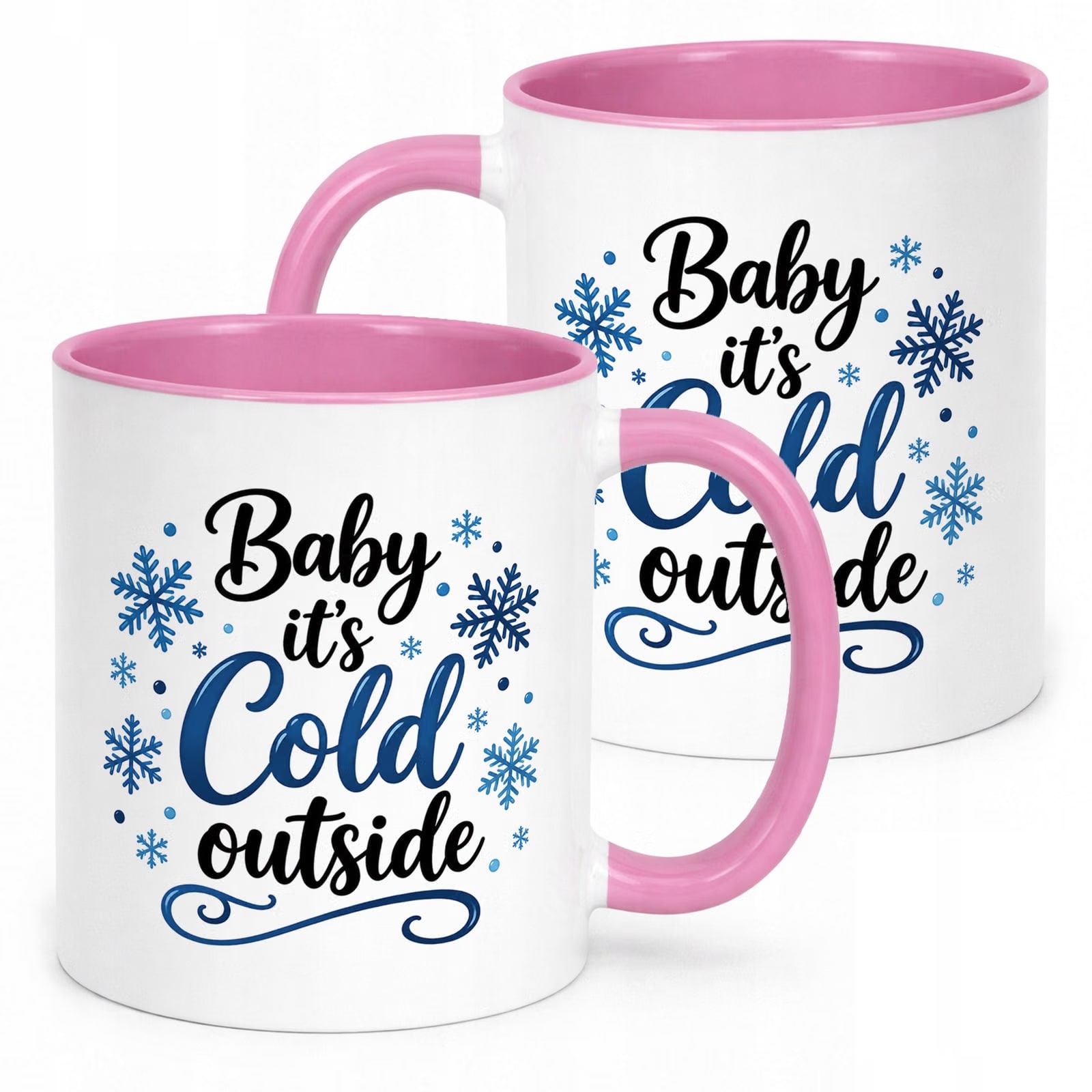 Kubek Różowy Boże Narodzenie Mikołajki Baby Its Cold Outside Prezent