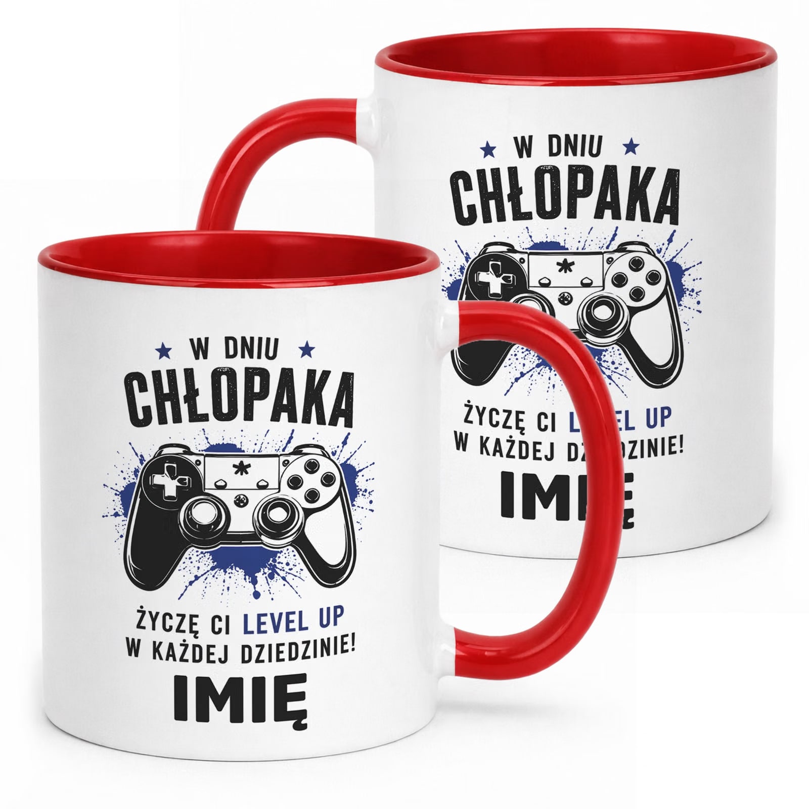 Czerwony Kubek personalizowany z nadrukiem Dzień Chłopaka Mężczyzny Prezent