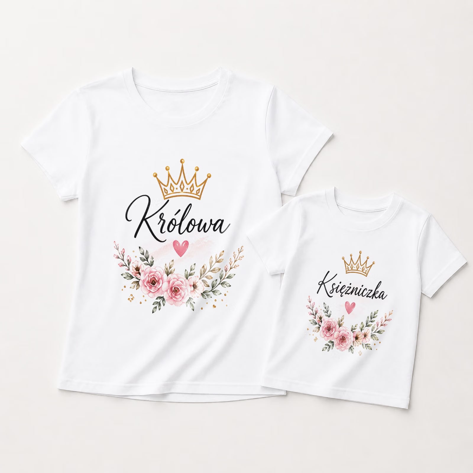 Zestaw t-shirtów dla mamy i córki prezent na Dzień Matki komplet rodzinny