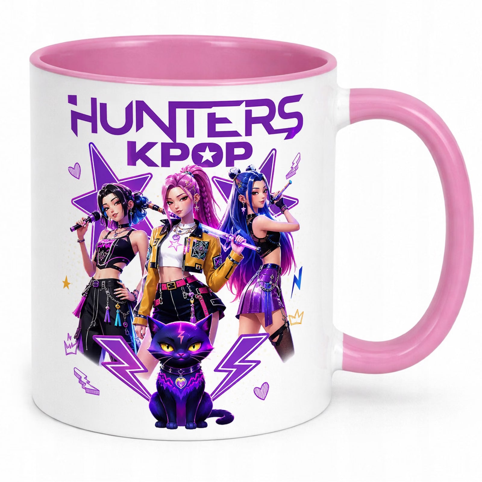 Zestaw Kubek Różowy Poduszka Z Nadrukiem ŁOWCZYNIE KPOP Prezent