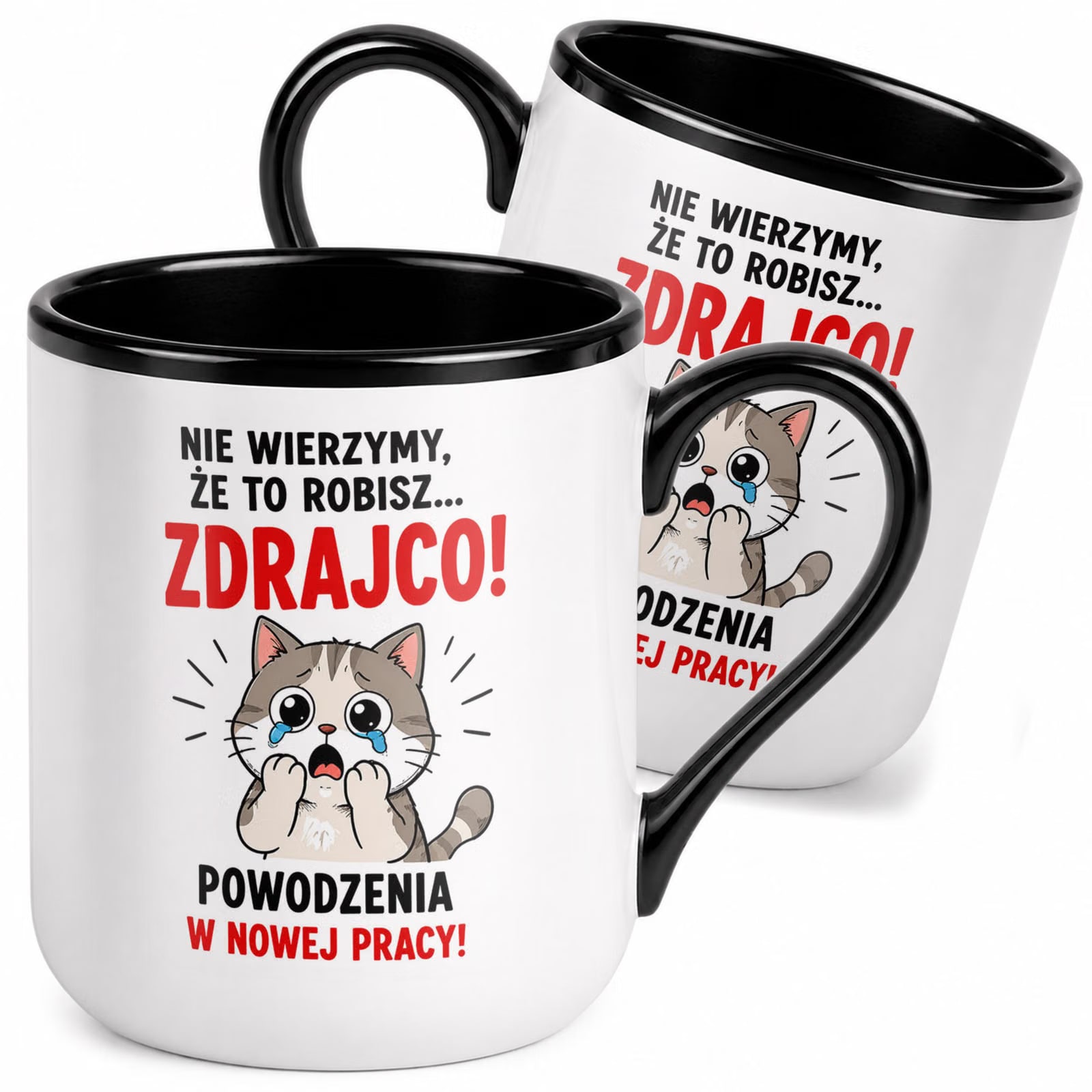 Kubek z nadrukiem Premium Czarny Pożegnanie Odejście z Pracy Prezent