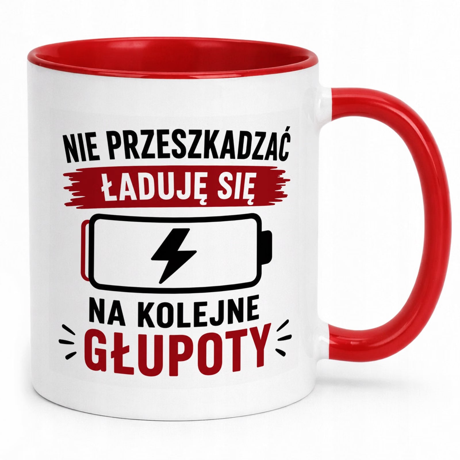 Czerwony Kubek z nadrukiem Dzień Chłopaka Mężczyzny Upominek Prezent