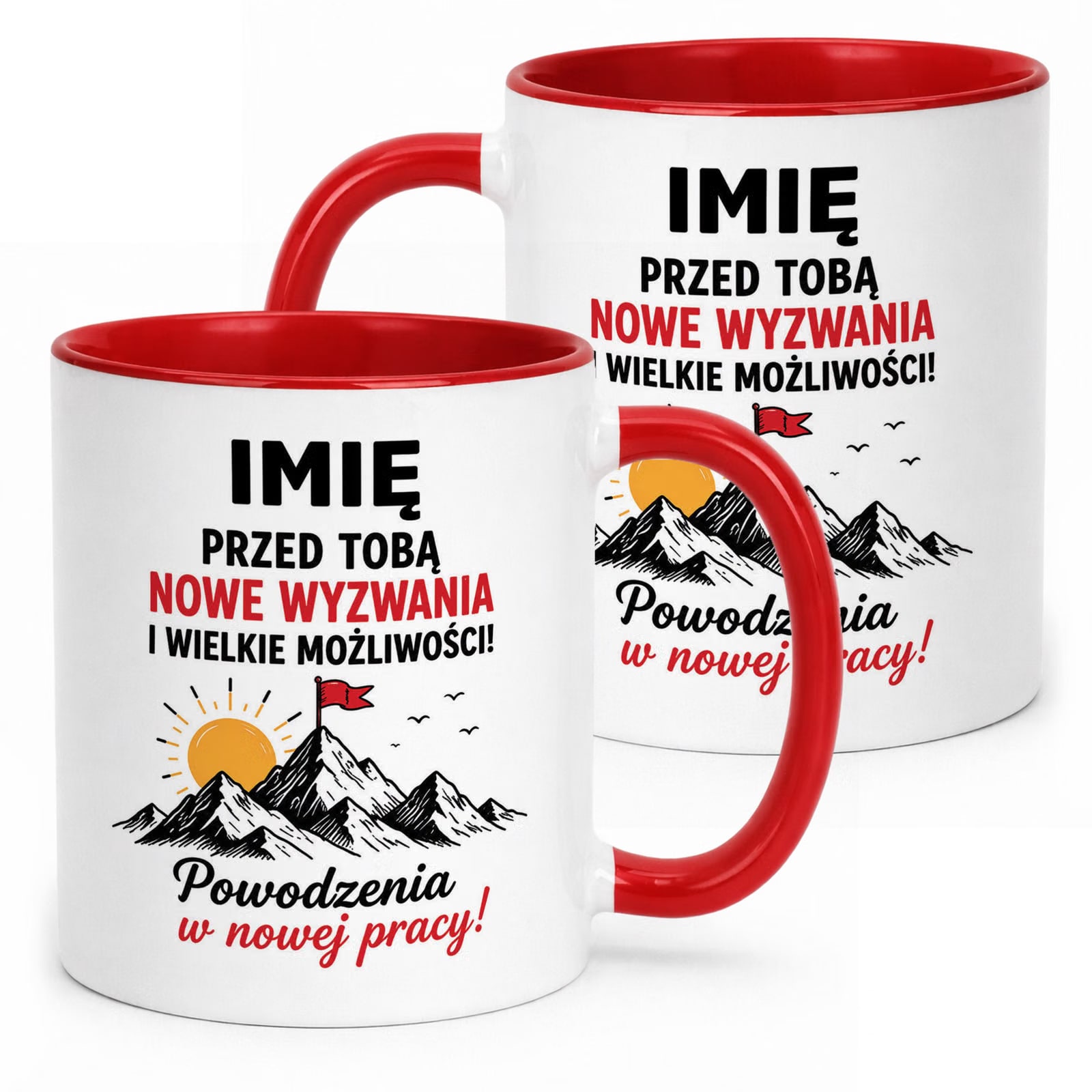 Kubek Czerwony Personalizowany z Nadrukiem Pożegnanie Odejście z Pracy